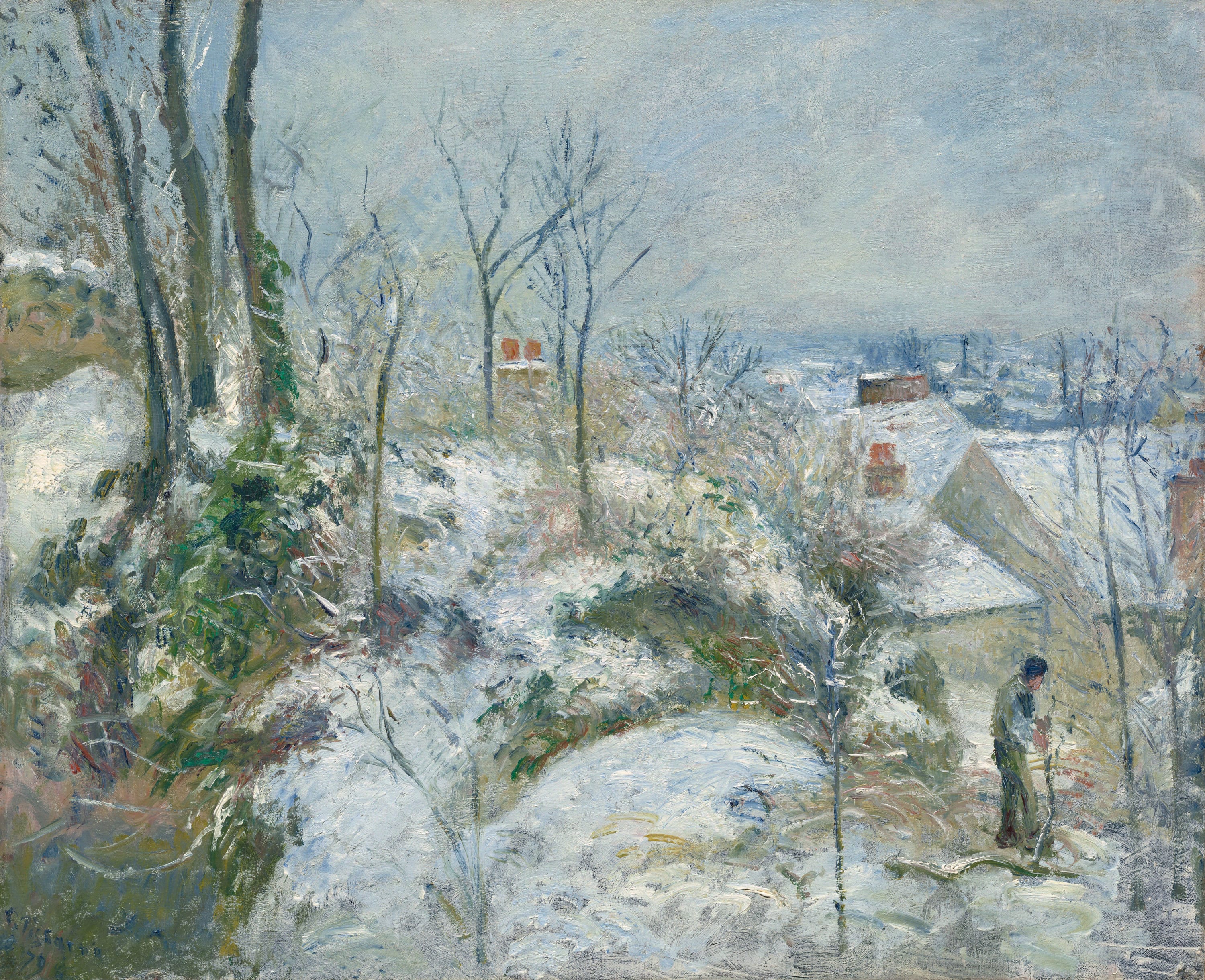 Rabbit Warren at Pontoise, Snow by Camille Pissarro, 1879 — fine art print