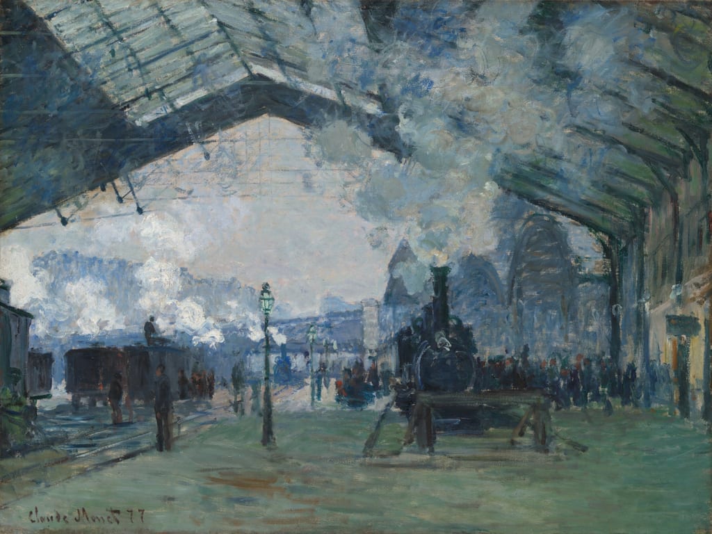 Arrival of the Normandy Train, Gare Saint-Lazare by Claude Monet, 1877 — fine art print
