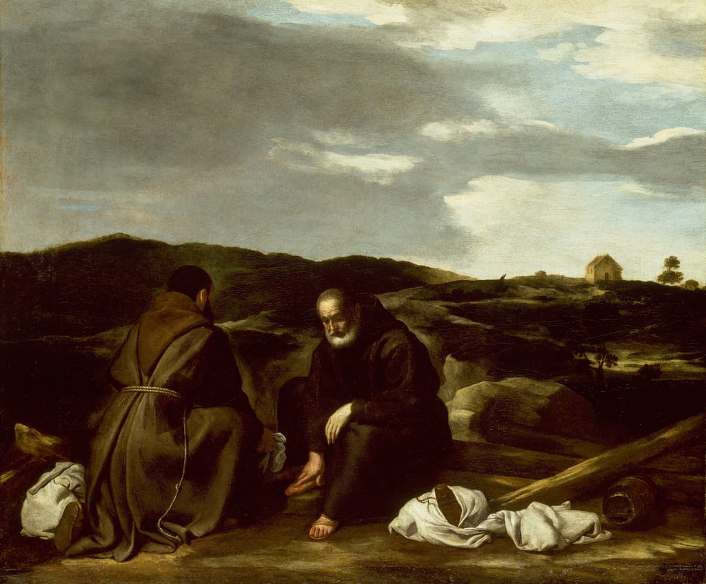 Two Monks in a Landscape by Italian, c. 1645 — fine art print