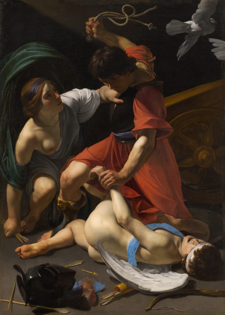 Cupid Chastised by Bartolomeo Manfredi, 1613 — fine art print