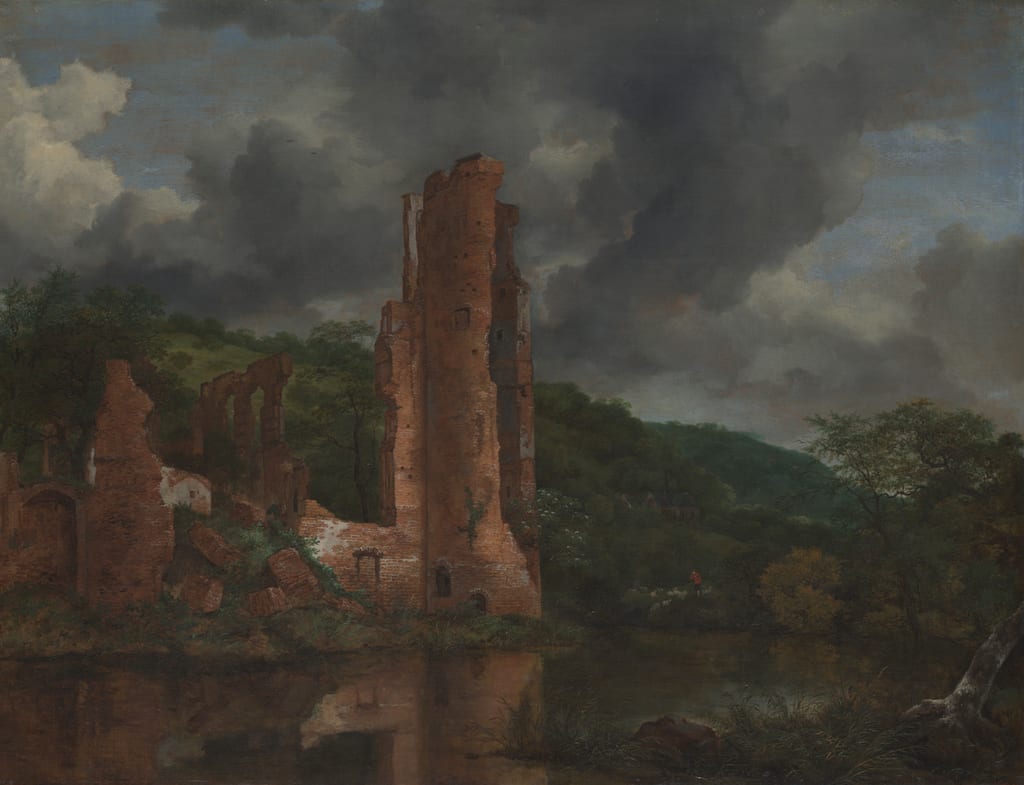 Landscape with the Ruins of the Castle of Egmond by Jacob van Ruisdael, 1650–55 — fine art print