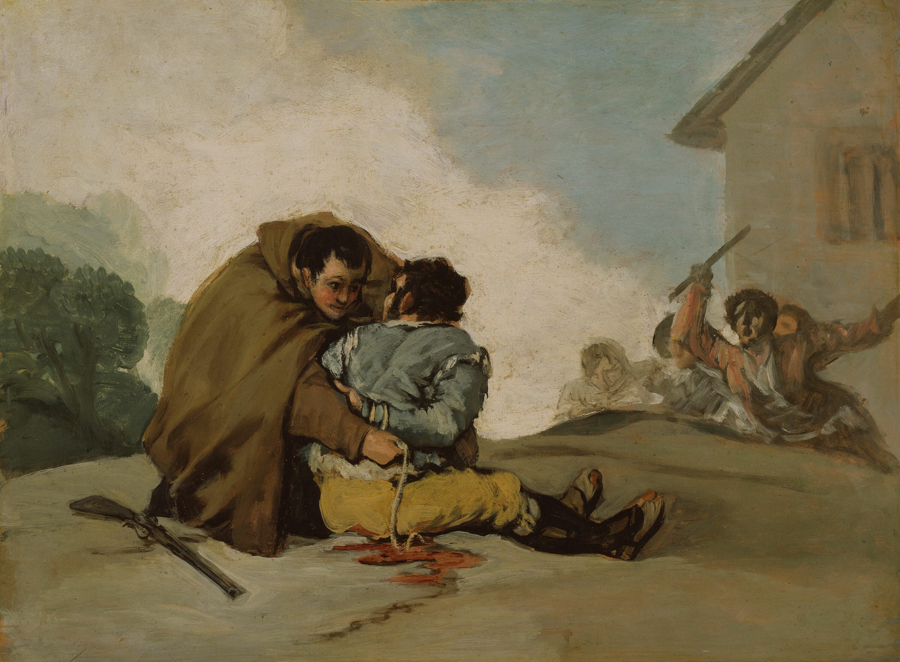 Friar Pedro Binds El Maragato with a Rope by Francisco José de Goya y Lucientes, c. 1806 — fine art print