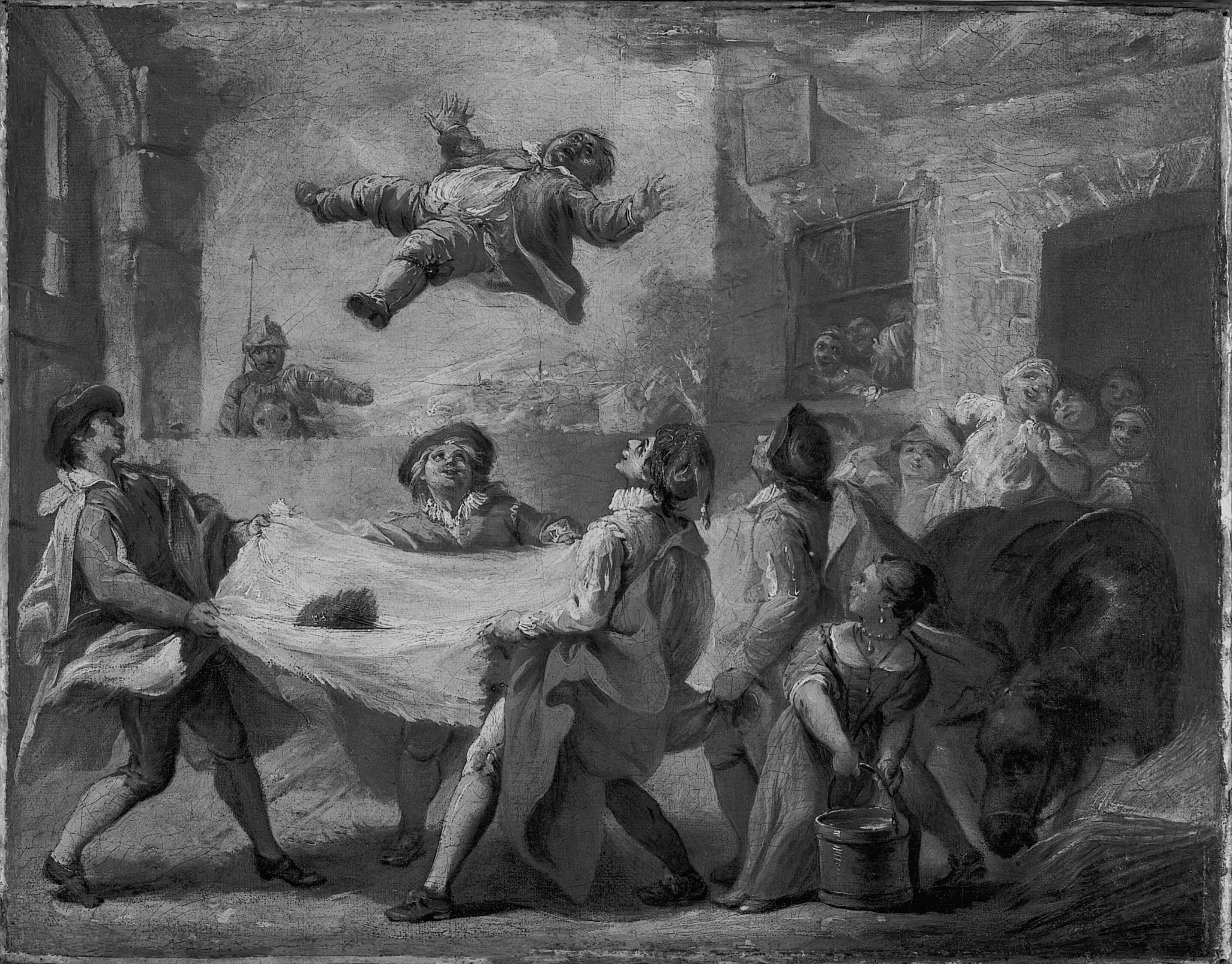 Sancho Panza Being Tossed in a Blanket by Pierre Charles Trémolières, 1723–24 — fine art print