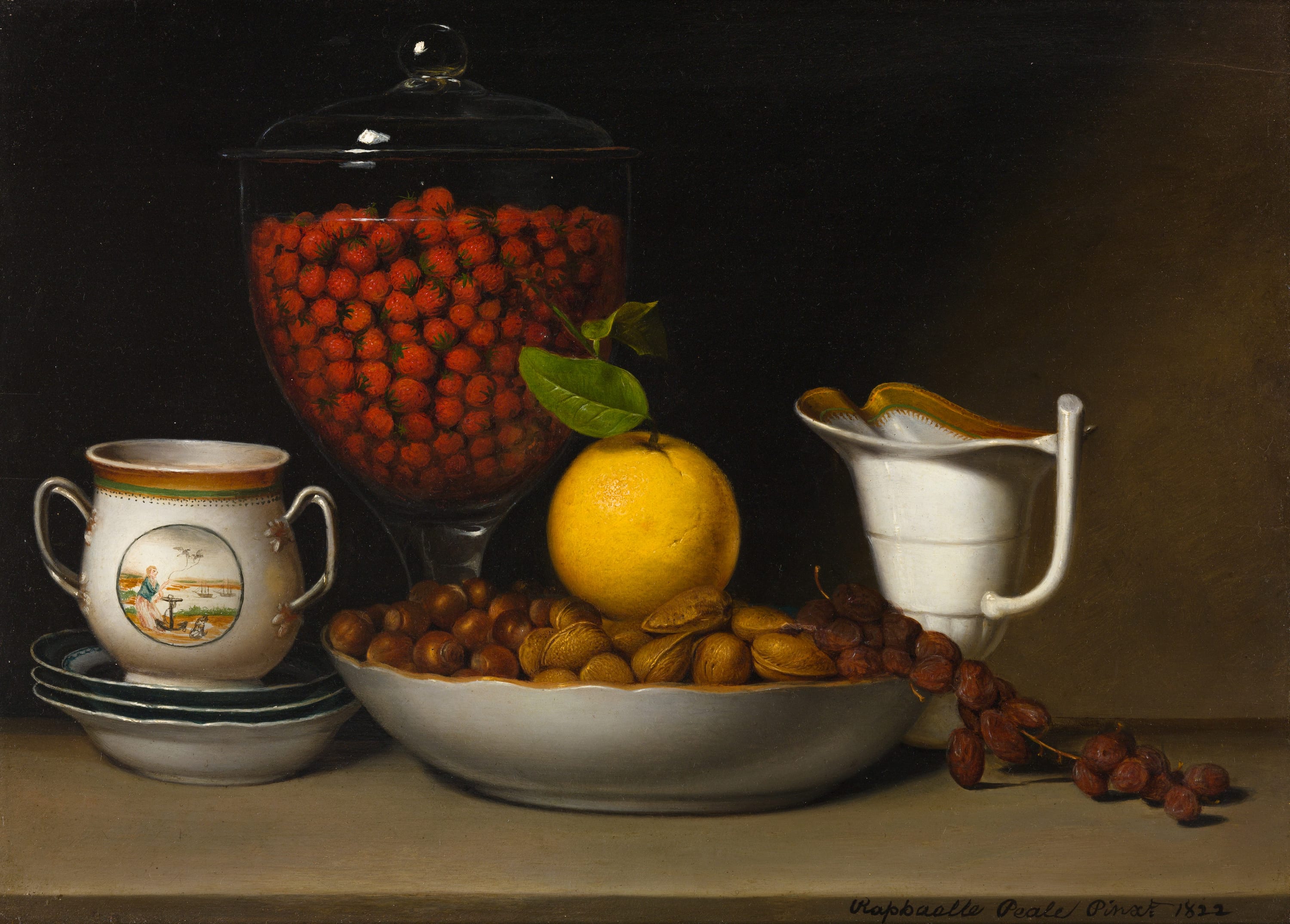 Still Life—Strawberries, Nuts, &c. by Raphaelle Peale, 1822 — fine art print