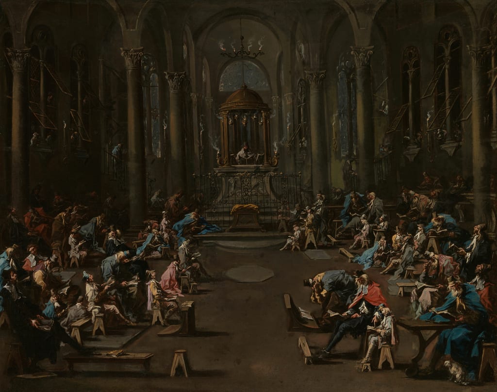 The Synagogue by Alessandro Magnasco, c. 1730 — fine art print