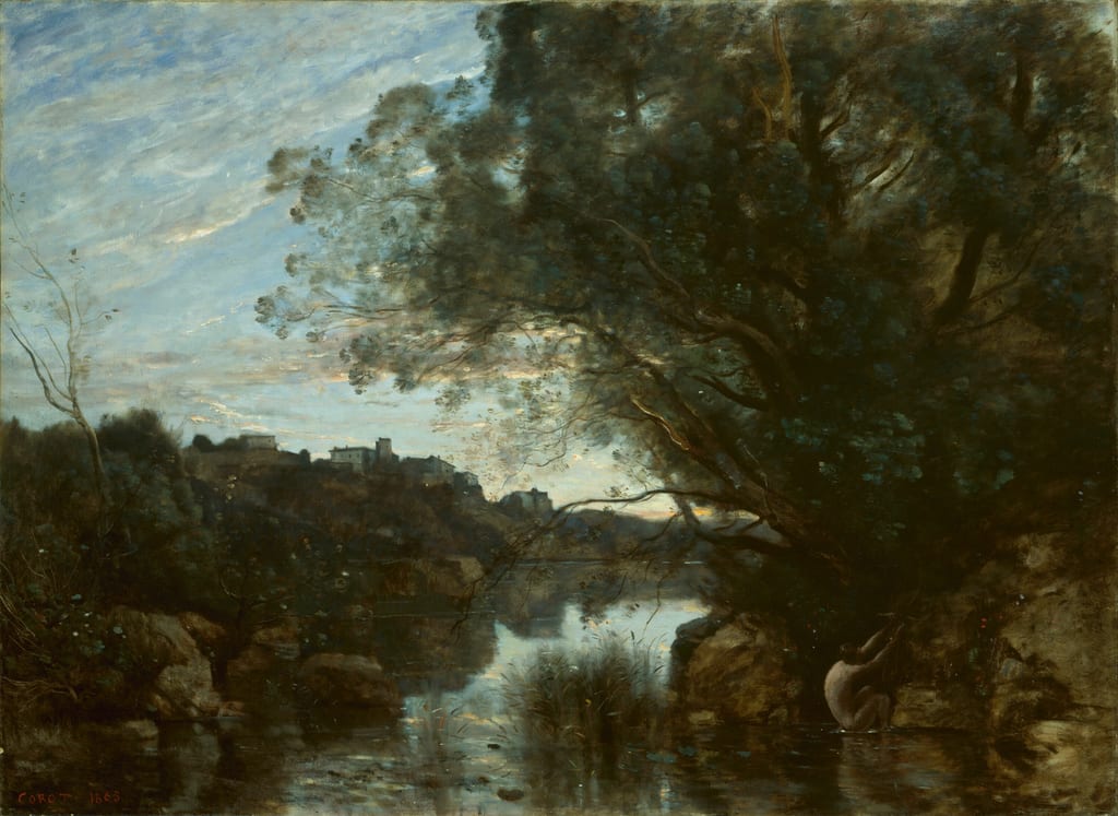 Souvenir of the Environs of Lake Nemi by Jean Baptiste Camille Corot, 1865 — fine art print