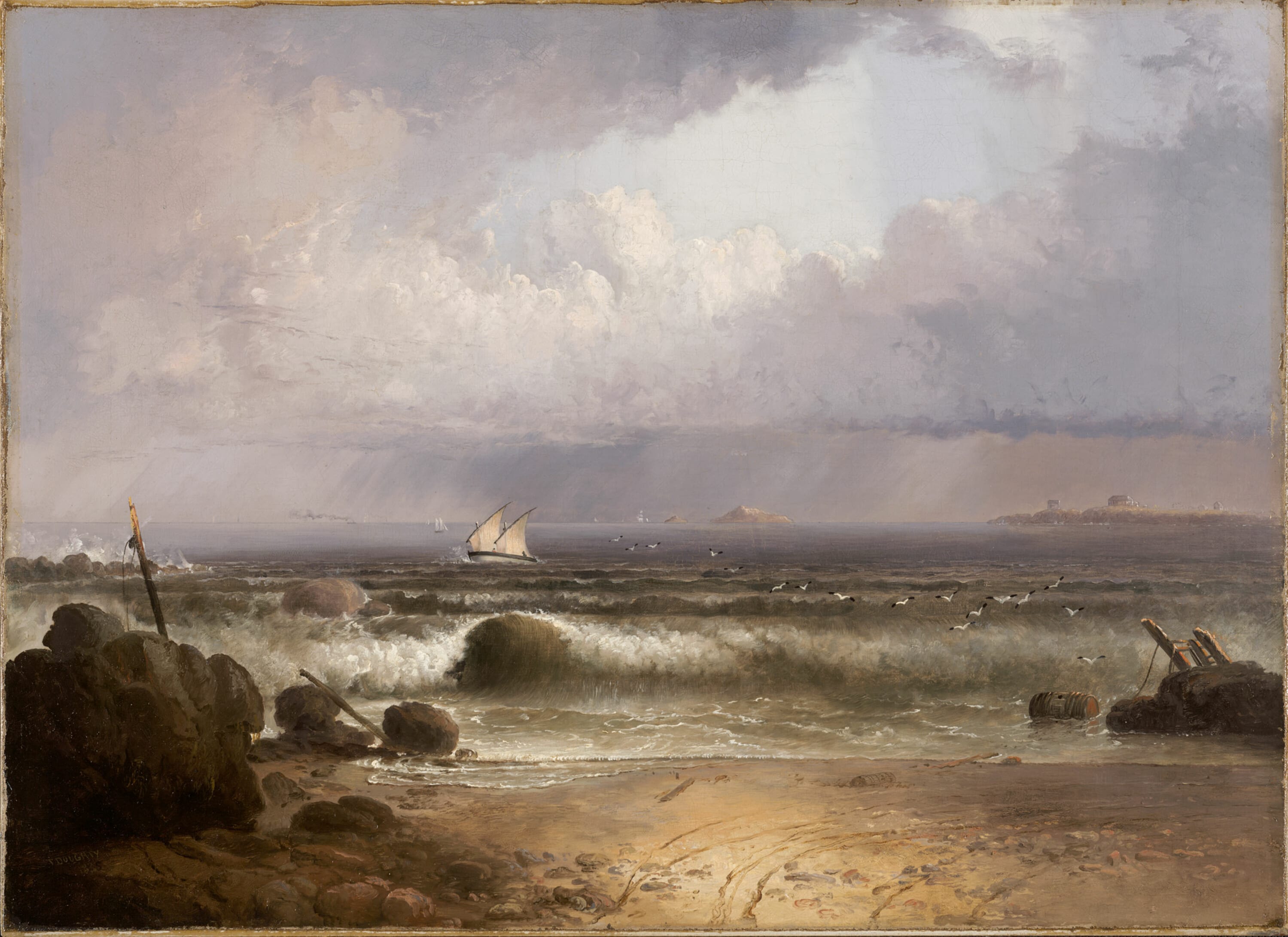 Coming Squall (Nahant Beach with a Summer Shower) by Thomas Doughty, 1835 — fine art print