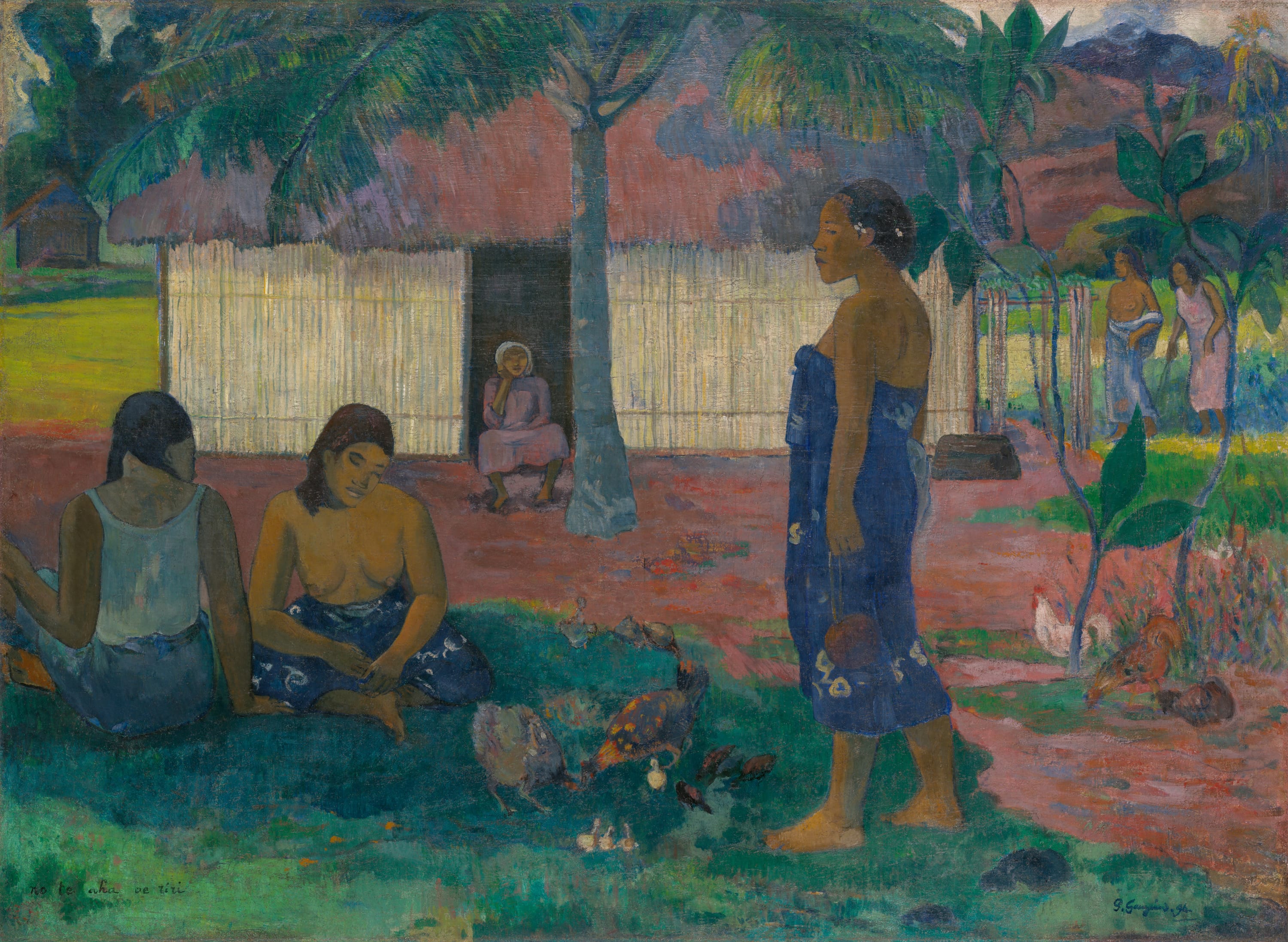 No te aha oe riri (Why Are You Angry?) by Paul Gauguin, 1896 — fine art print