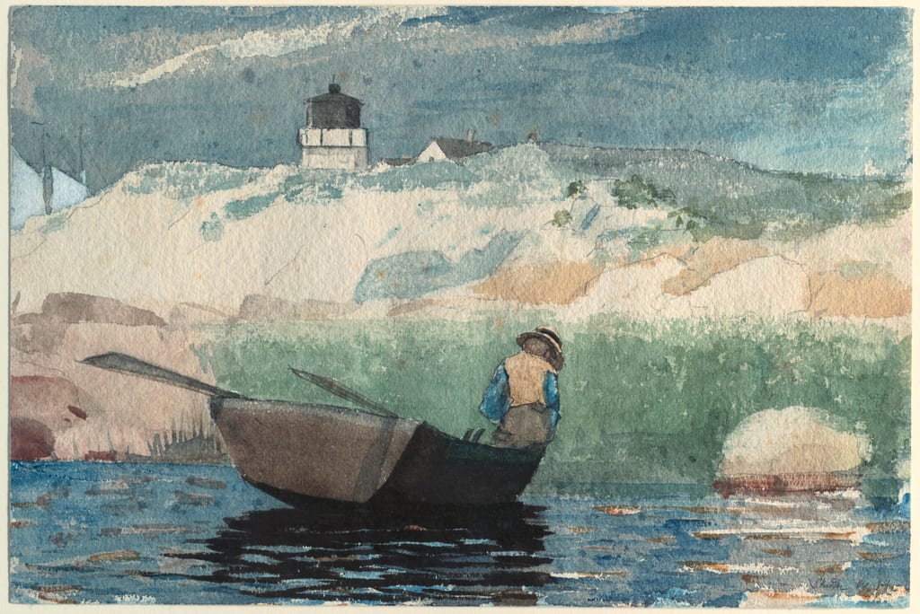 Boy in Boat, Gloucester by Winslow Homer, 1880/81 — fine art print