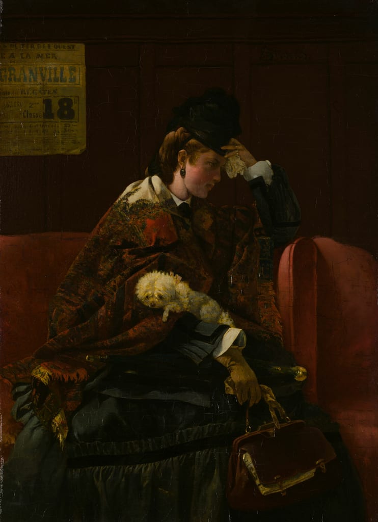 At the Railway Station by Alfred Stevens, c. 1874 — fine art print