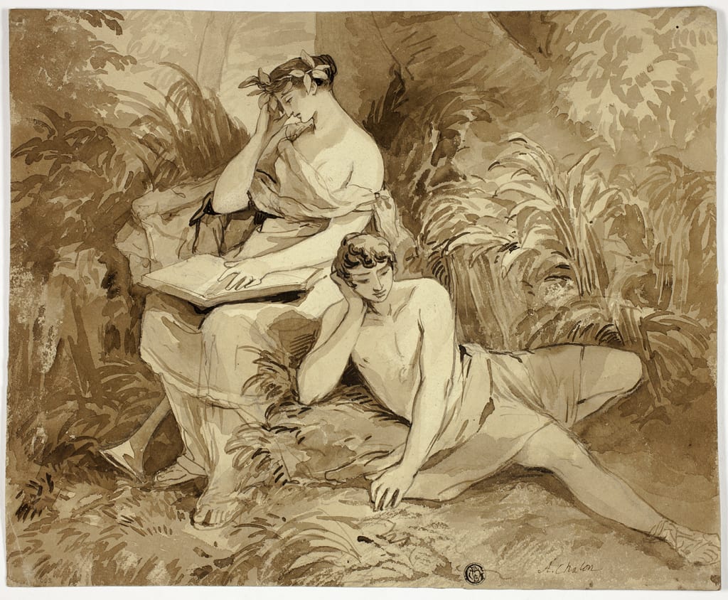 Muse and Poet by Alfred Edward Chalon, n.d. — fine art print