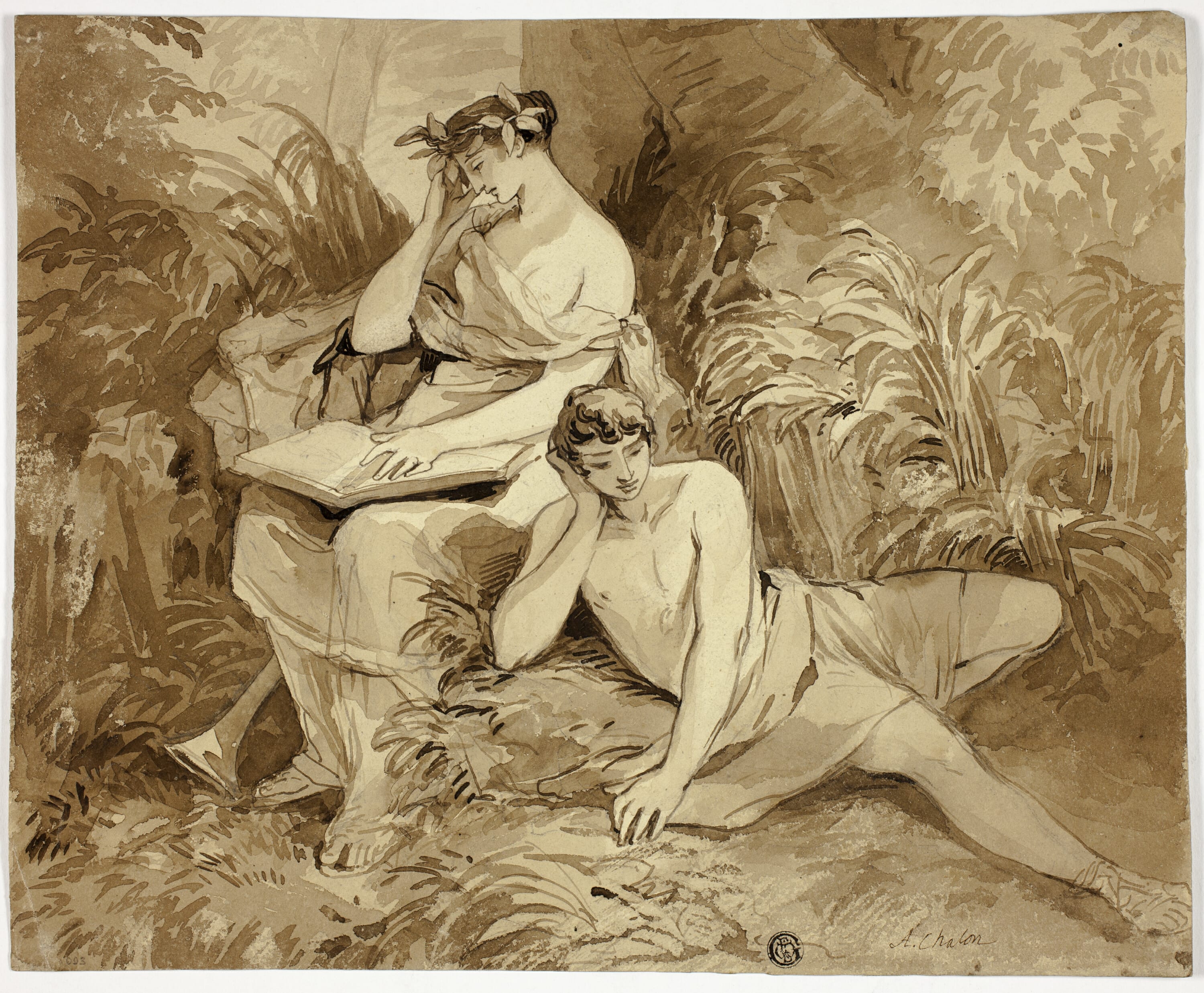 Muse and Poet by Alfred Edward Chalon, n.d. — fine art print