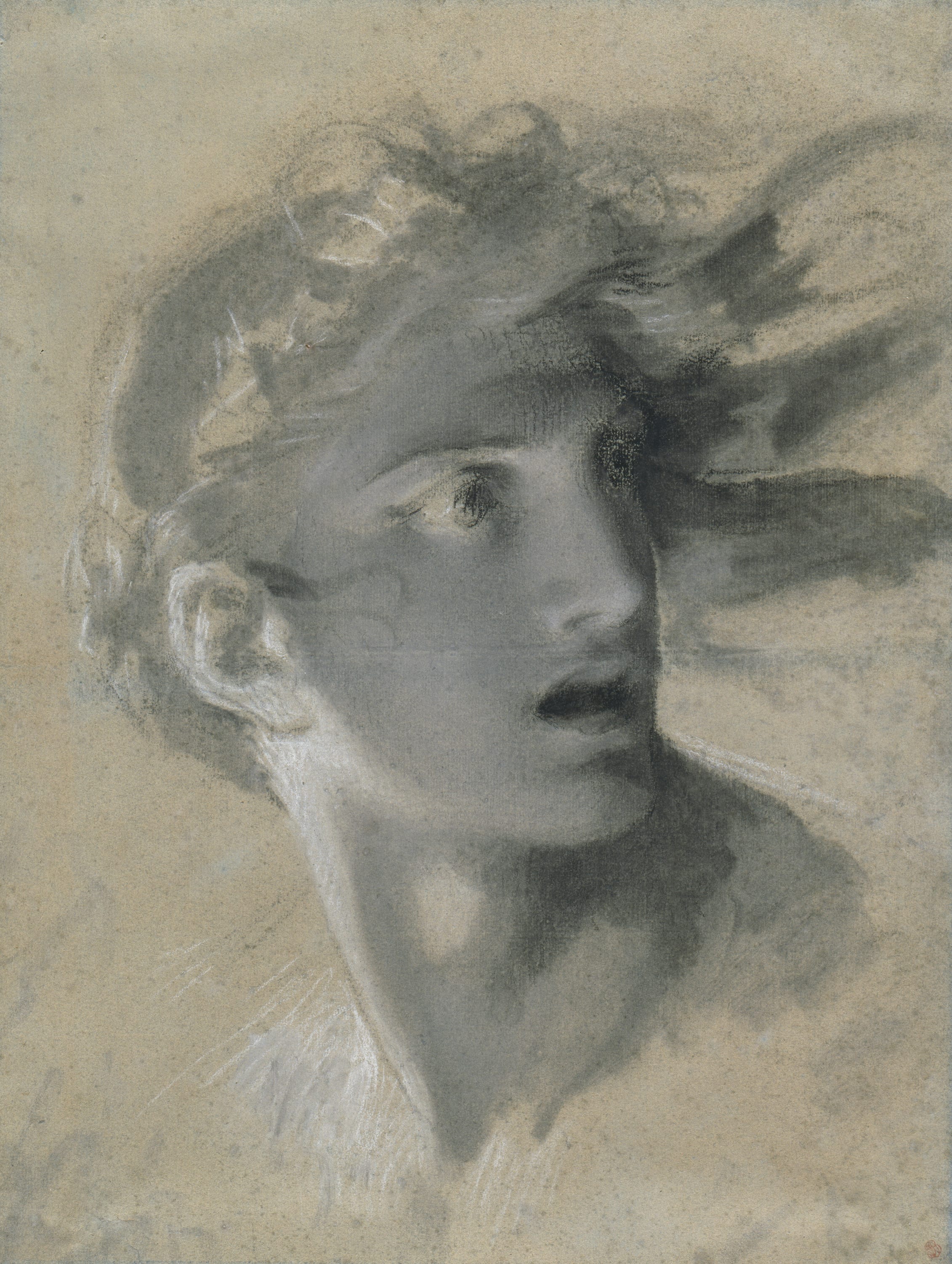 Head of Vengeance by Pierre Paul Prud'hon, c. 1804 — fine art print