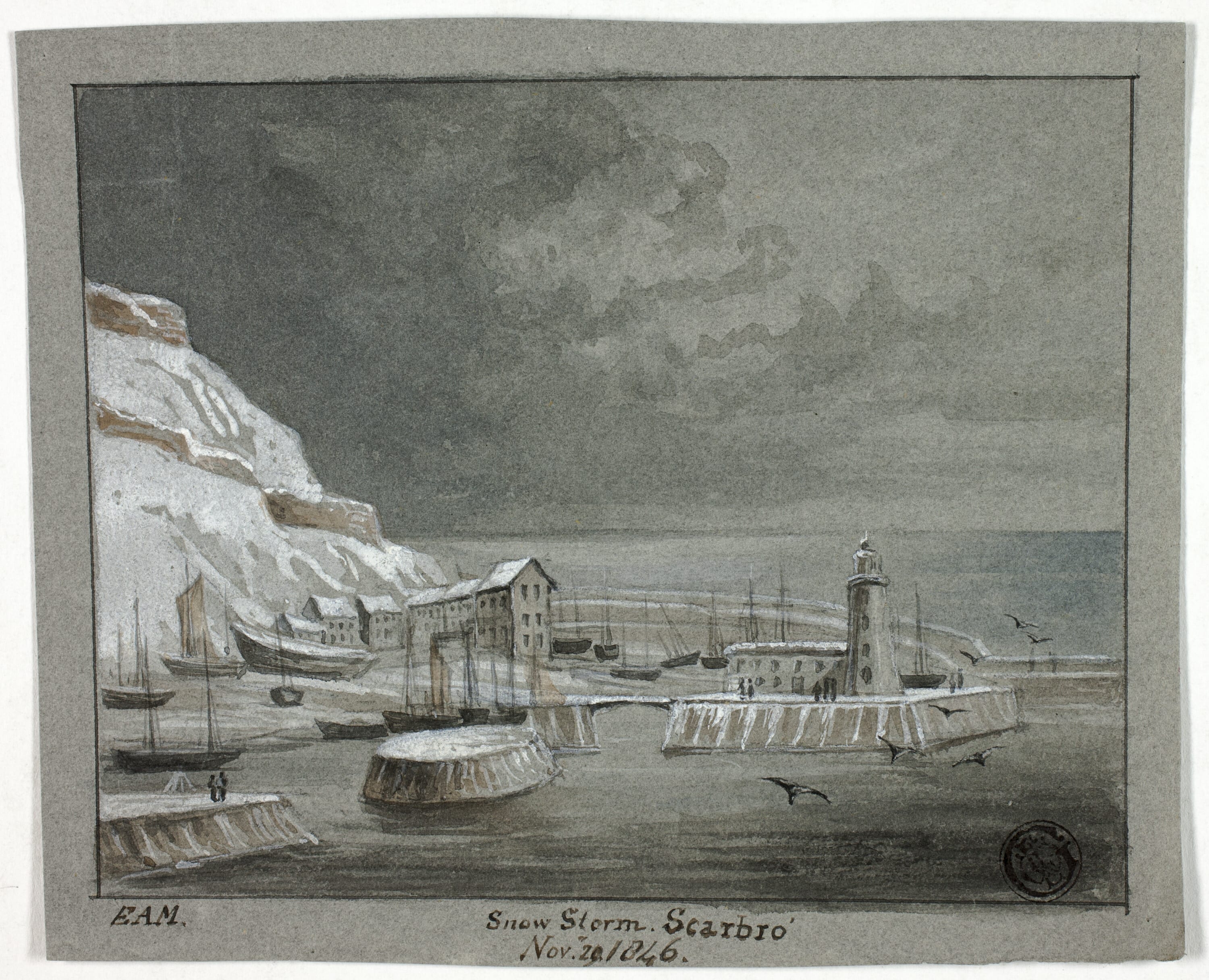 Snow Storm, Scarbro' by Elizabeth Murray, November 29, 1846 — fine art print