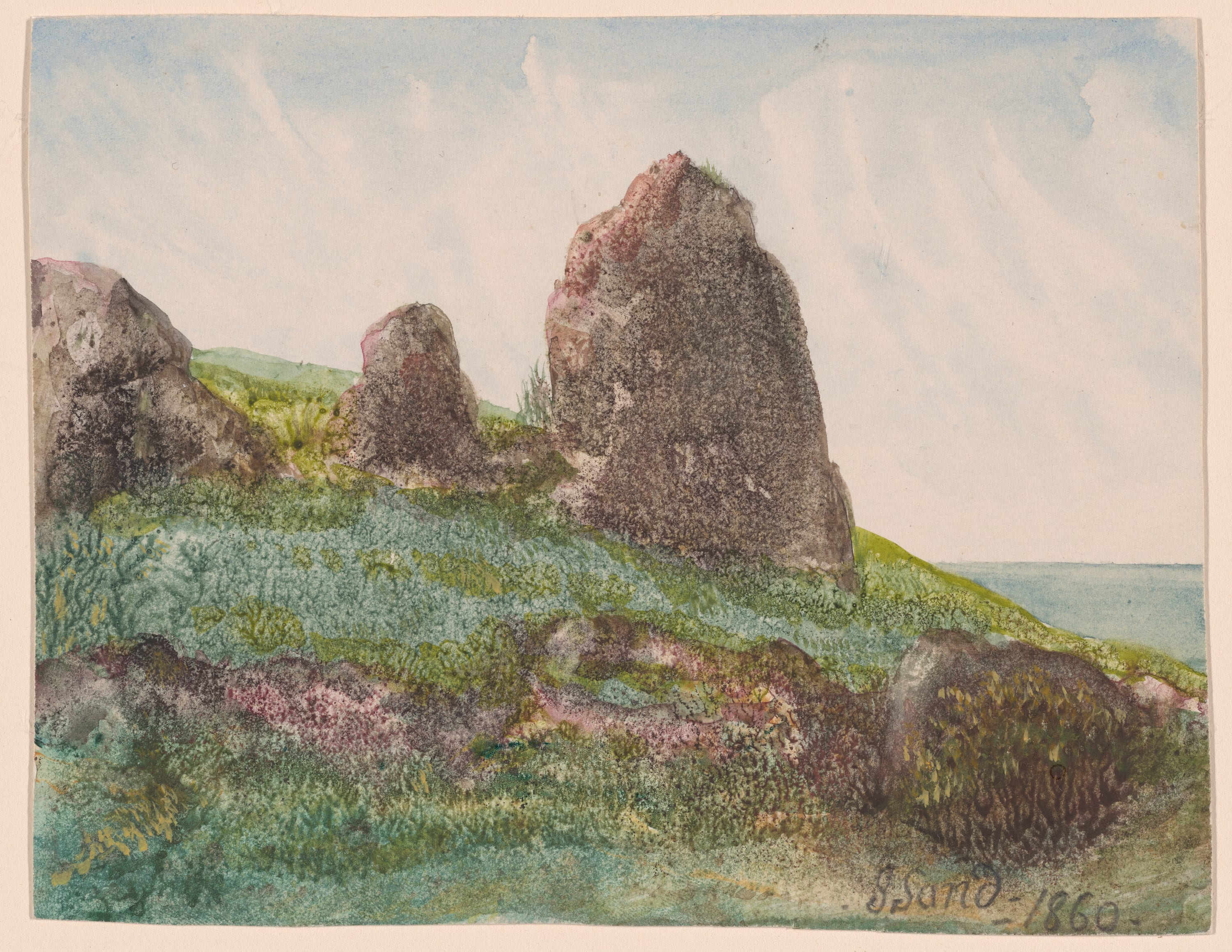 Landscape with Rocks by George Sand, c. 1868/76 — fine art print