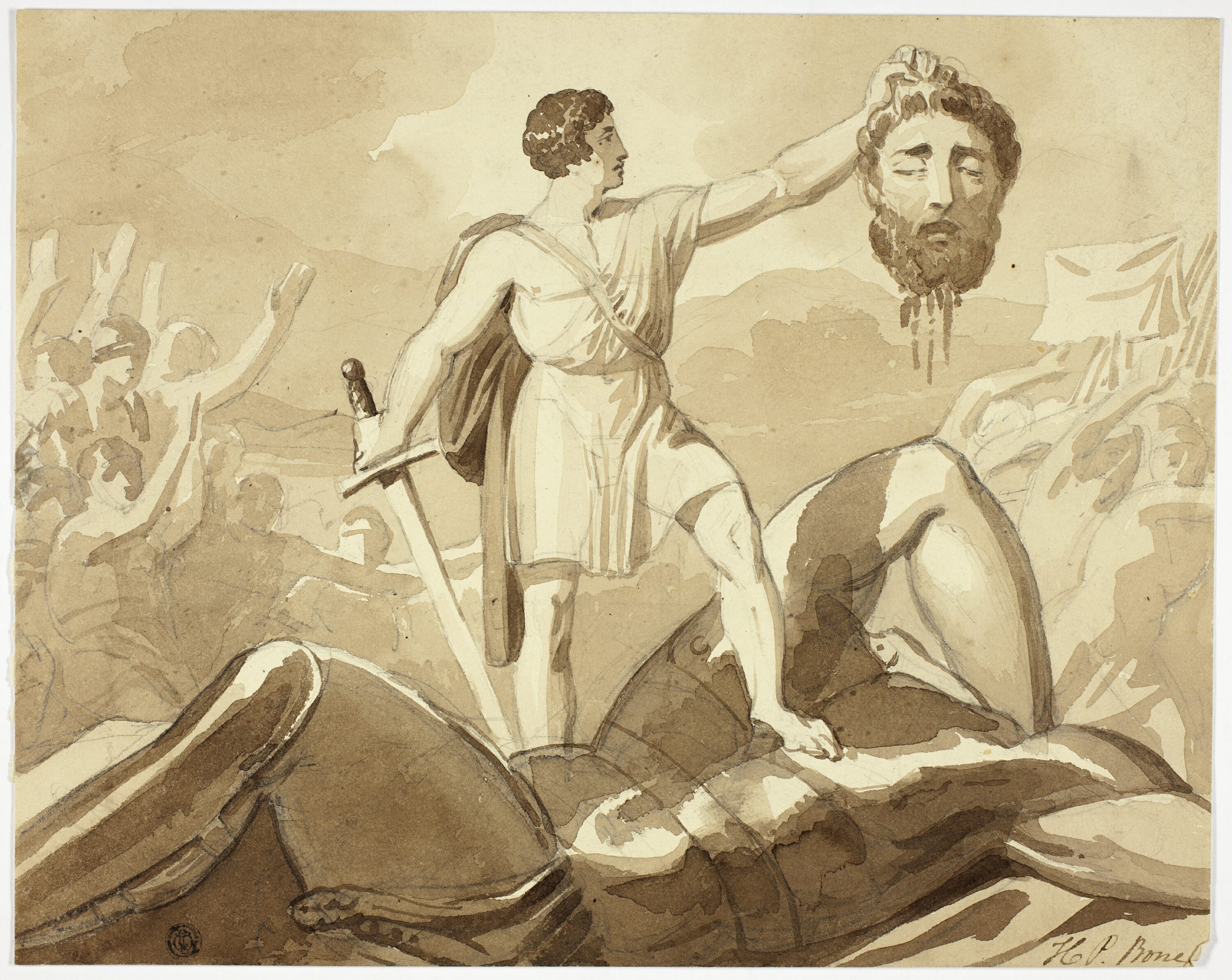 David and Goliath by Henry Pierce Bone, n.d. — fine art print