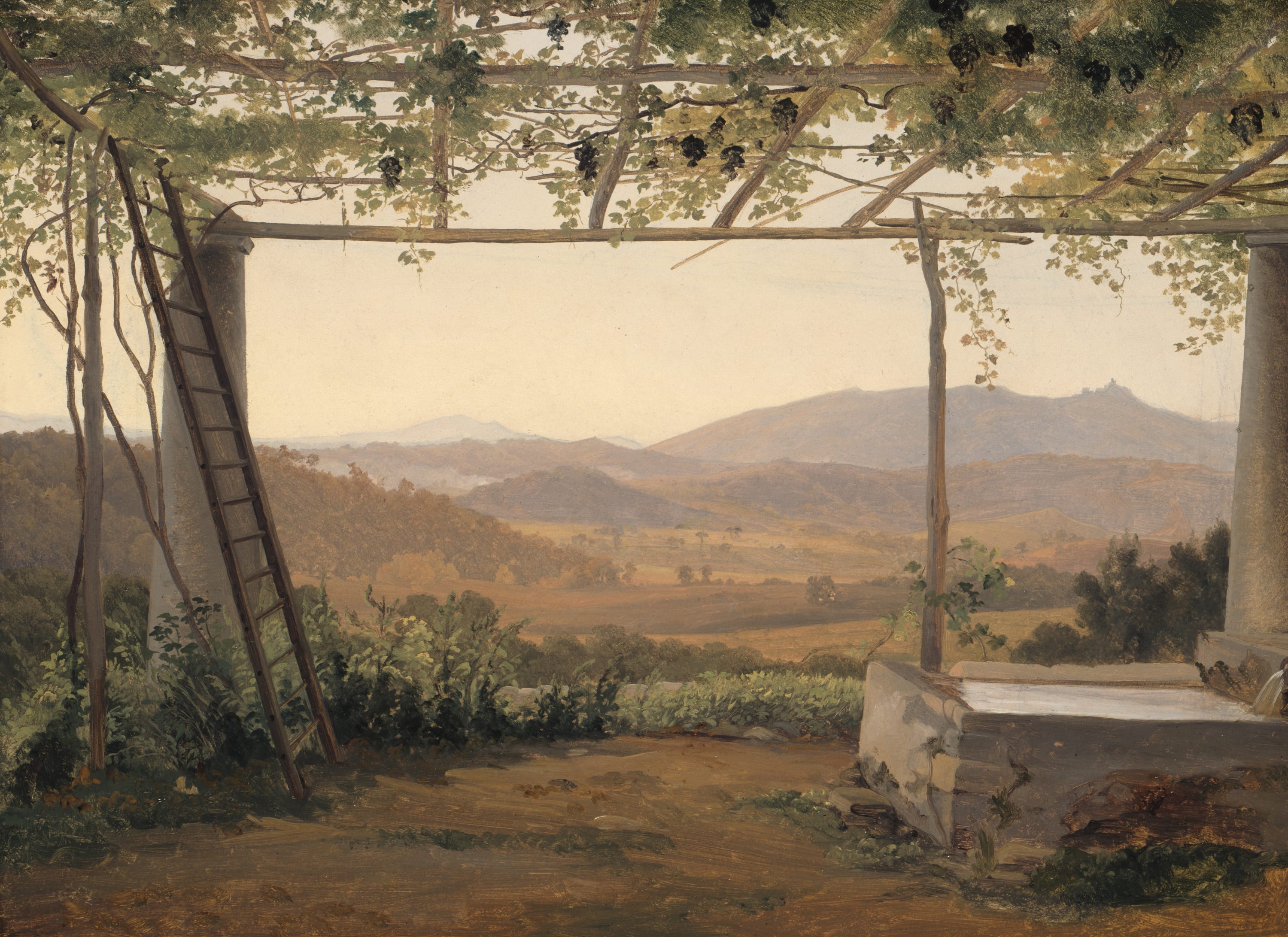 Fountain and Pergola in Italy by Ernest Christian Frederik Petzholdt, 1830–35 — fine art print