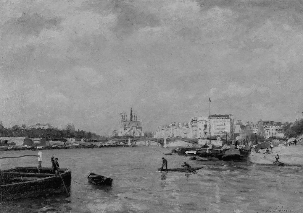 View on the Seine, Paris by Stanislas Lépine, c. 1872 — fine art print