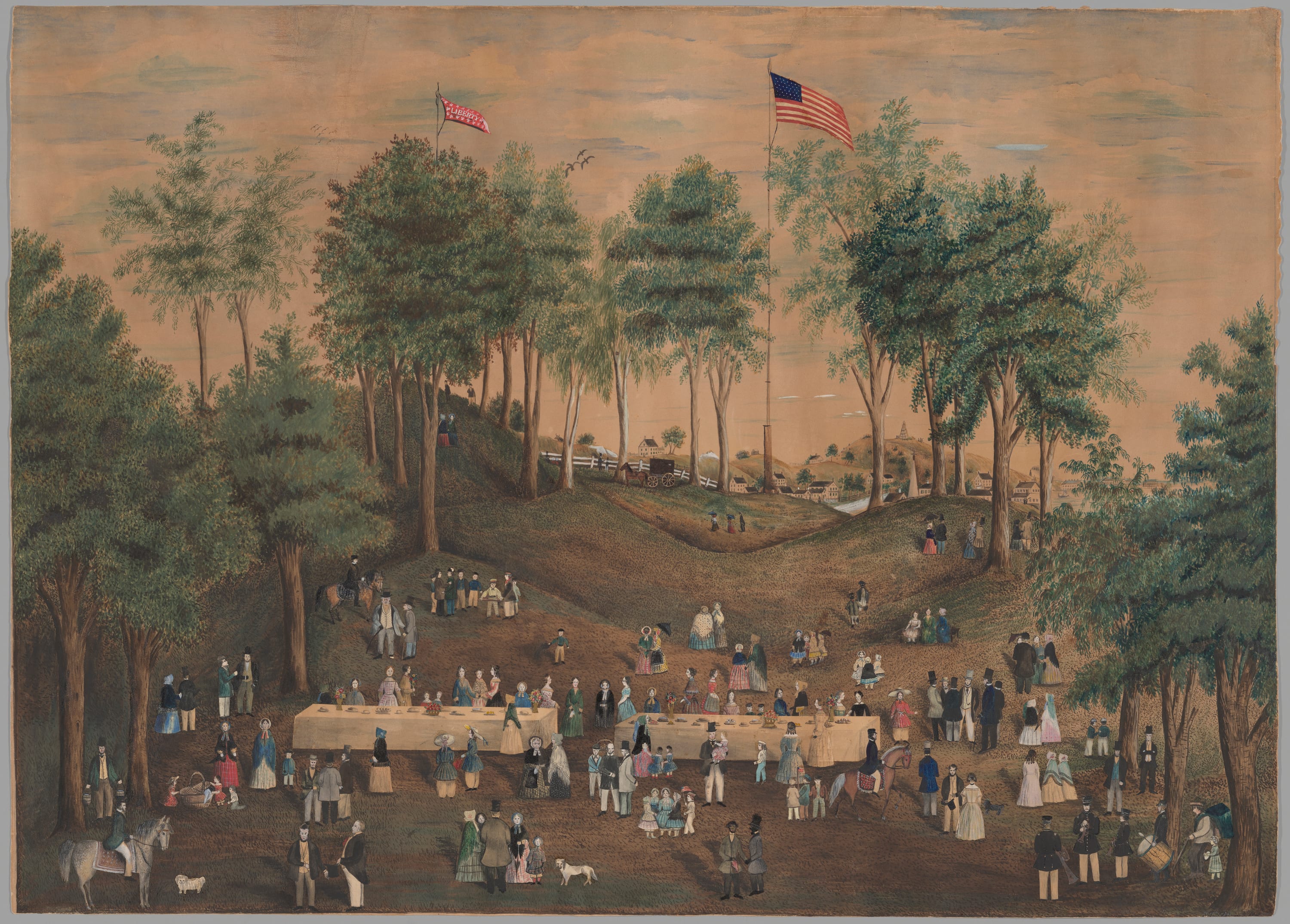 Anti-Slavery Picnic at Weymouth Landing, Massachusetts by Susan Torrey Merritt, c. 1845 — fine art print