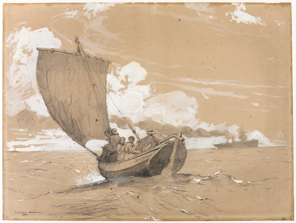 Fishing off Scarborough by Winslow Homer, 1882 — fine art print