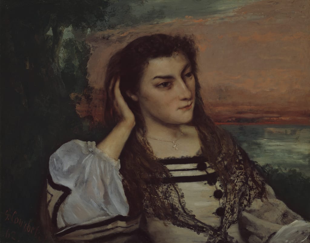 Rêverie (Portrait of Gabrielle Borreau) by Gustave Courbet, 1862 — fine art print
