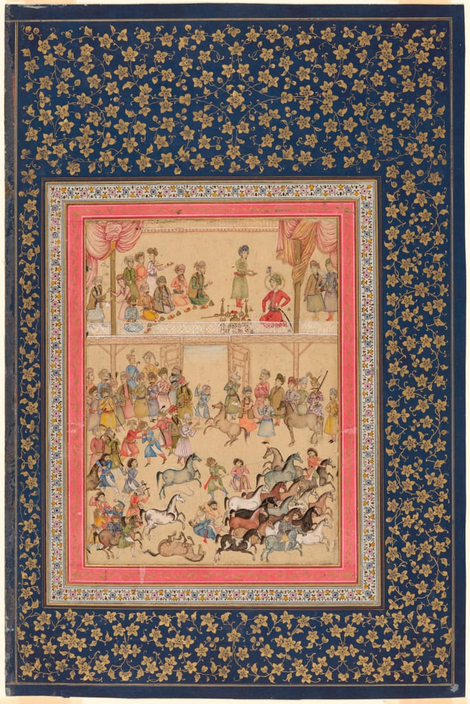 Royal Horse Inspection by 'Aliquli Jabbadar, Safavid dynasty (1501–1722), late 17th century — fine art print