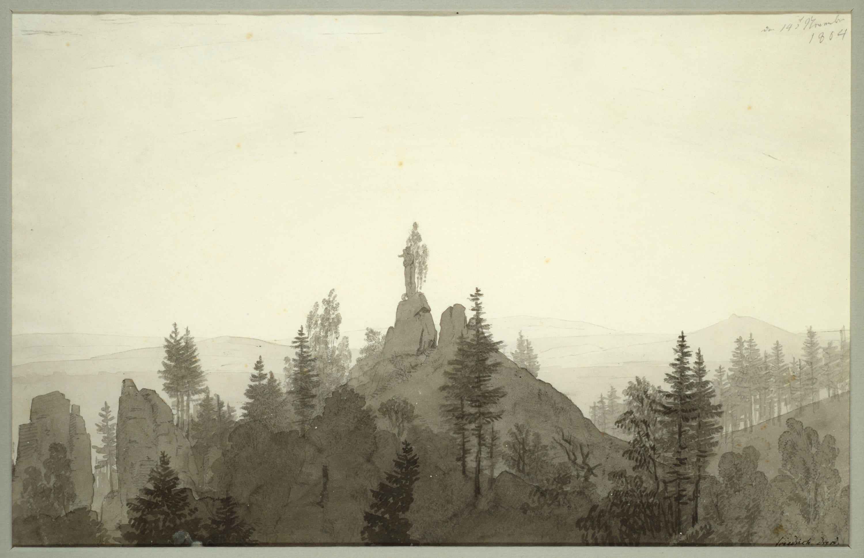 Statue of the Madonna in the Mountains by Caspar David Friedrich, 1804 — fine art print