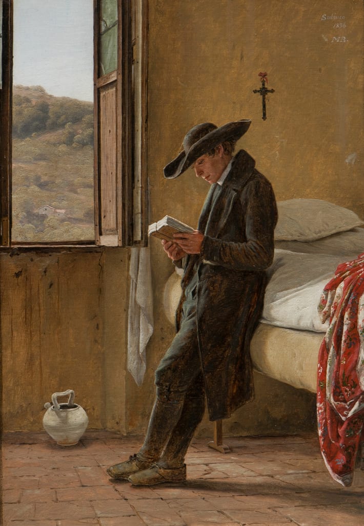 Young Clergyman Reading by Martinus Rørbye, 1836 — fine art print