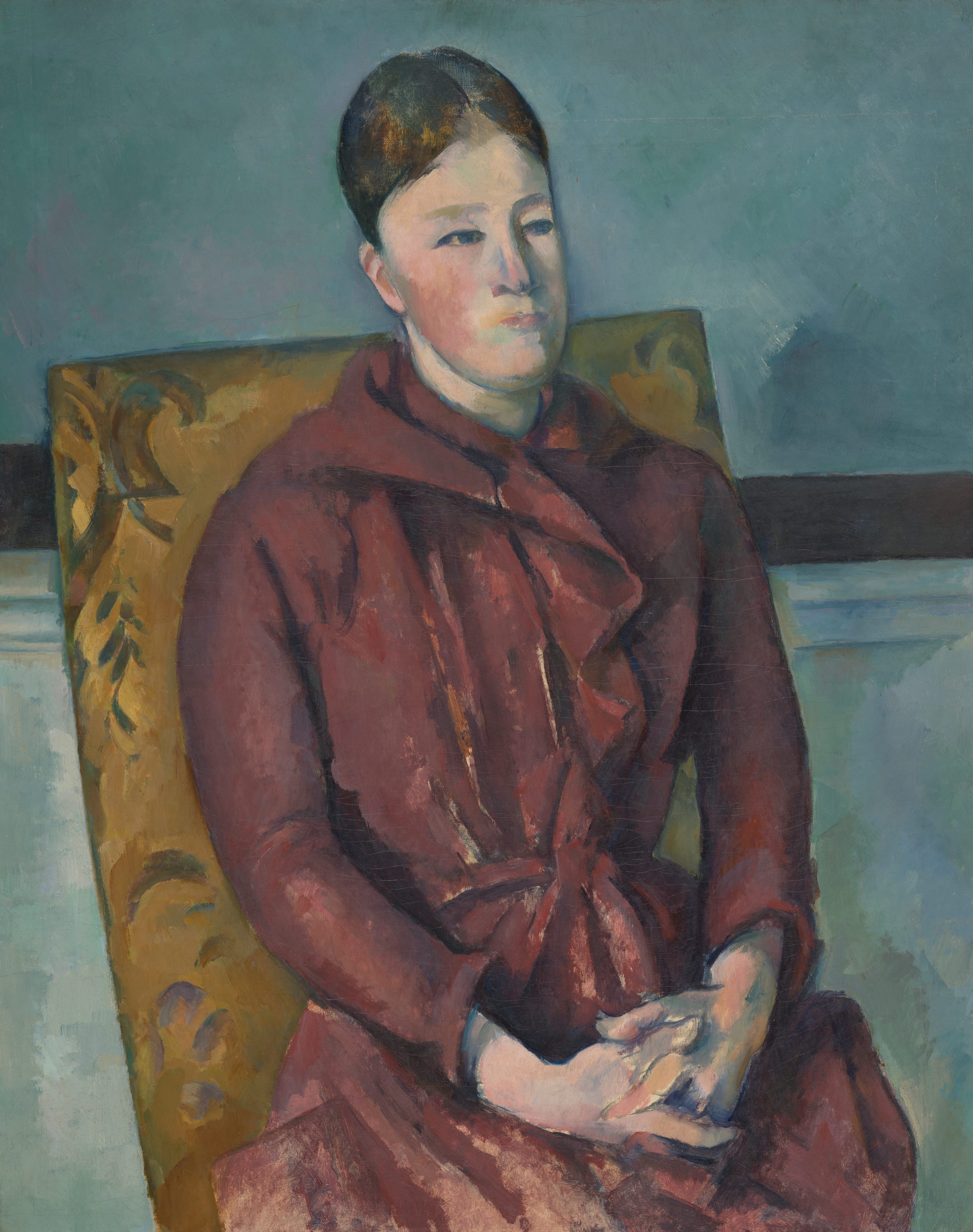 Madame Cezanne in a Yellow Chair by Paul Cezanne, 1888–90 — fine art print