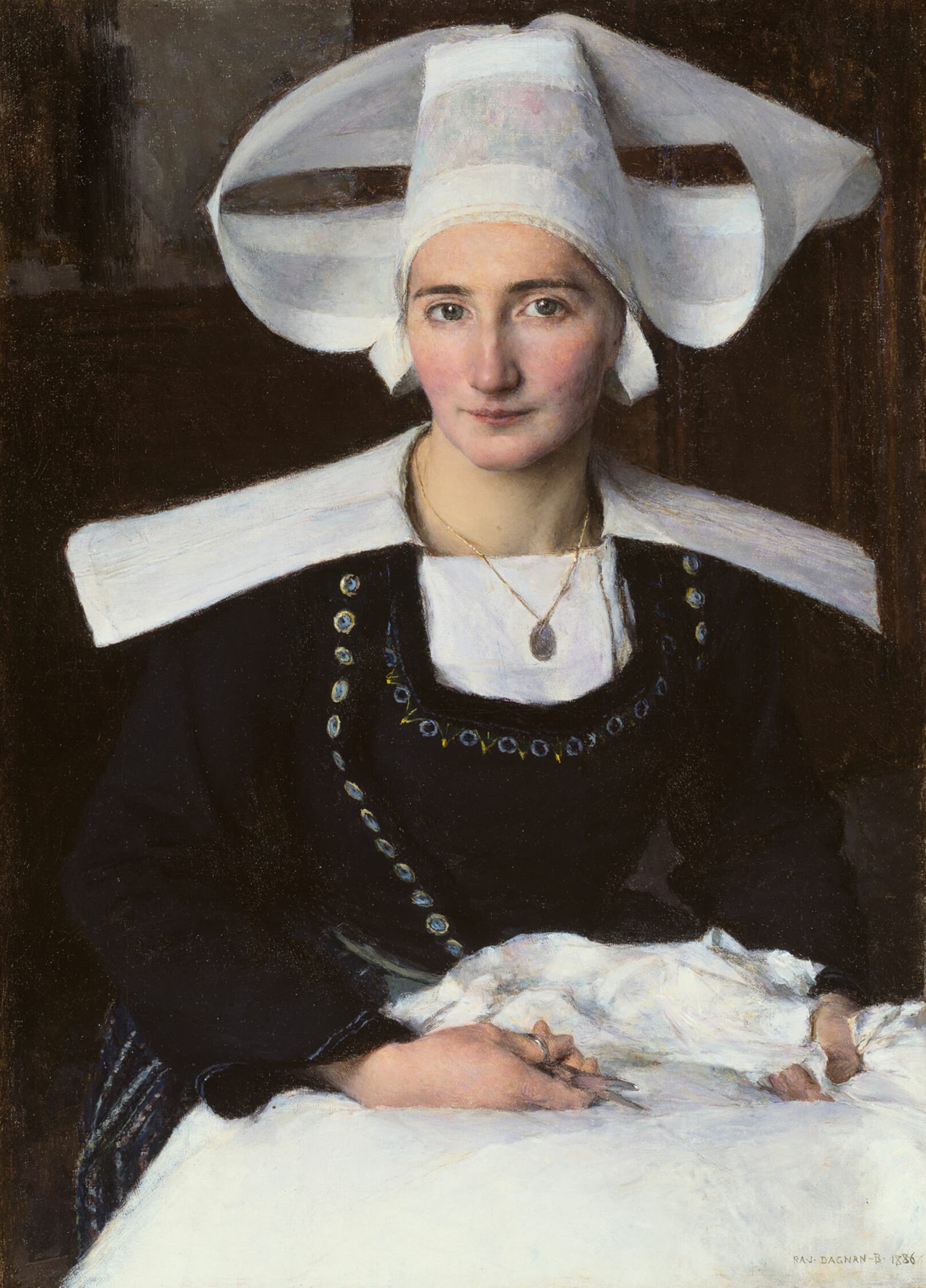 Woman from Brittany by Pascal-Adolphe-Jean Dagnan-Bouveret, 1886 — fine art print