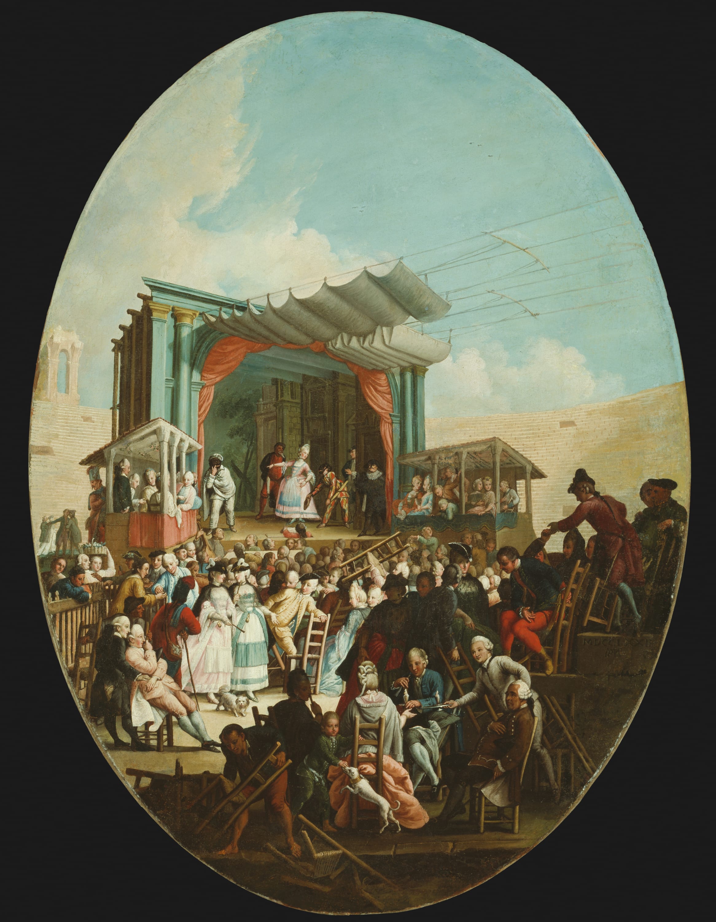 An Italian Comedy in Verona by Marco Marcola, 1772 — fine art print