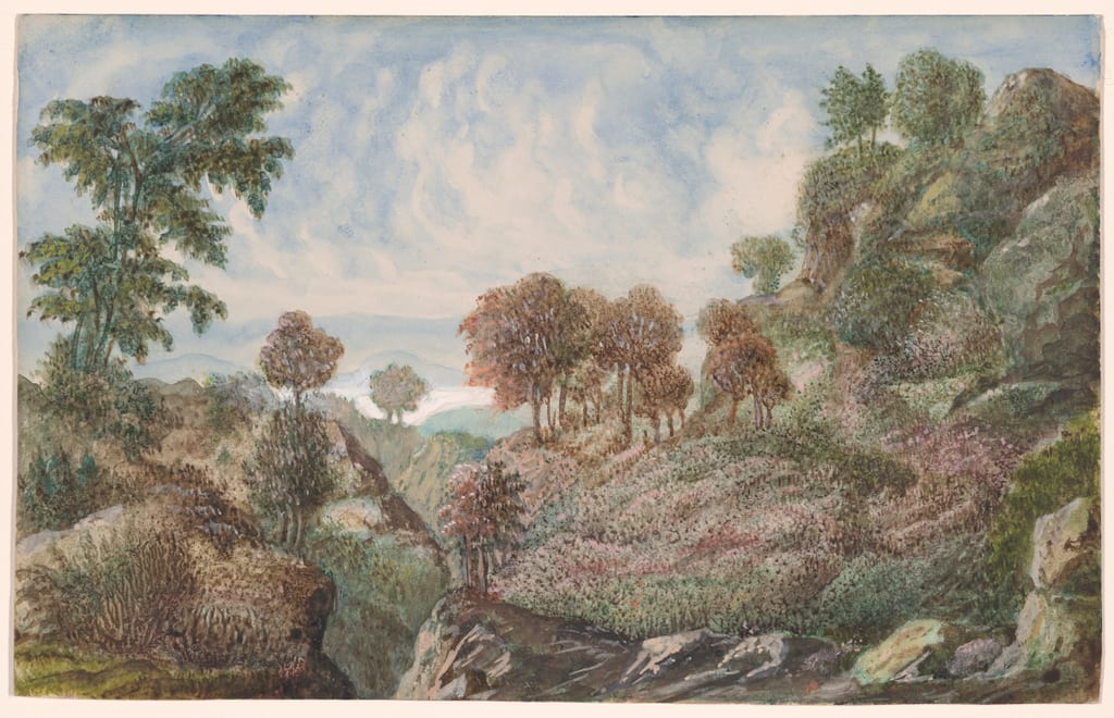 Landscape with River Gorge by George Sand, 1860/69 — fine art print