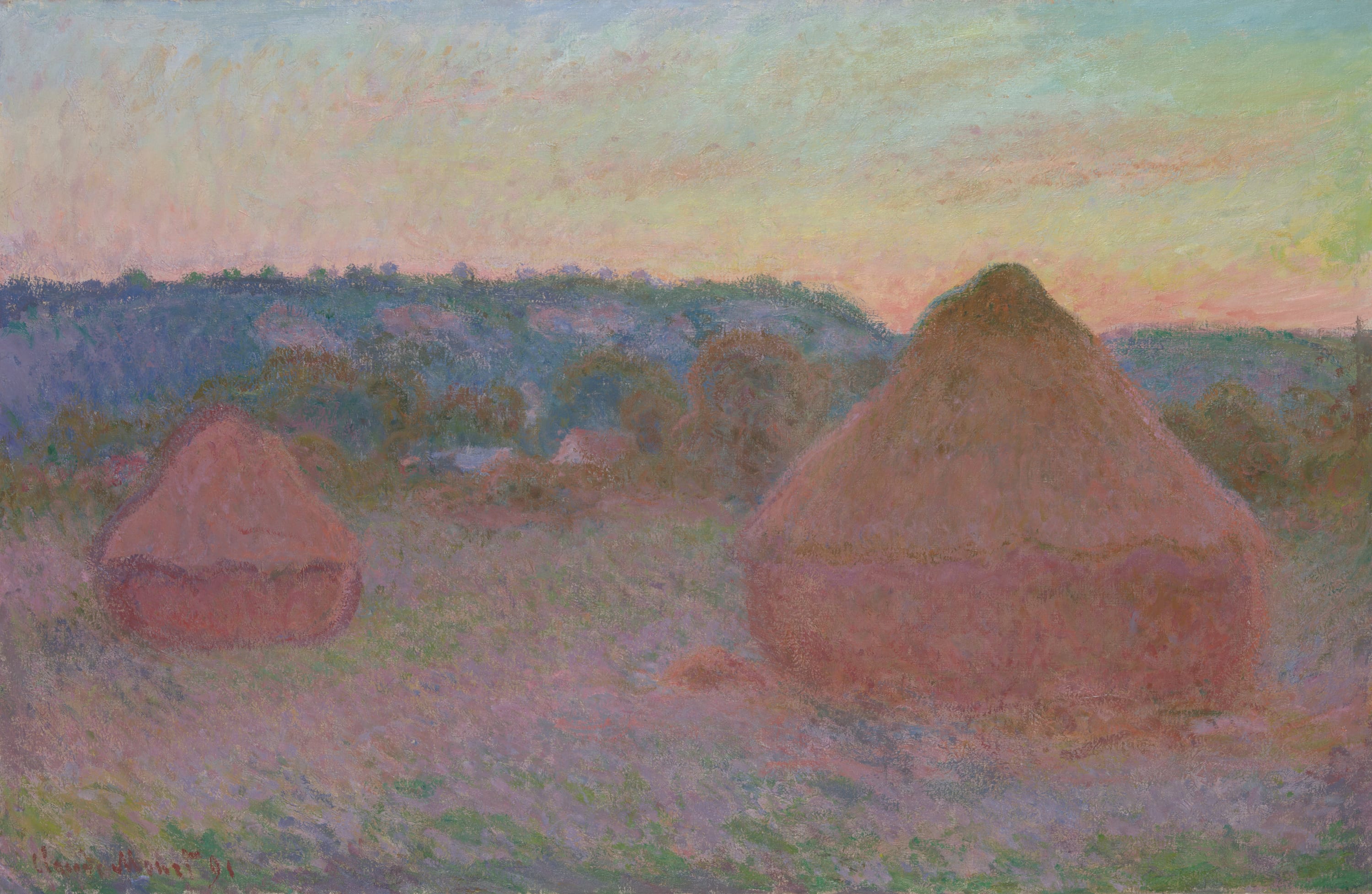 Stacks of Wheat (End of Day, Autumn) by Claude Monet, 1890–91 — fine art print