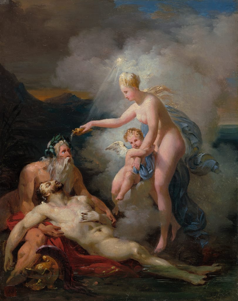 Venus Healing Aeneas by Merry Joseph Blondel, c. 1820 — fine art print