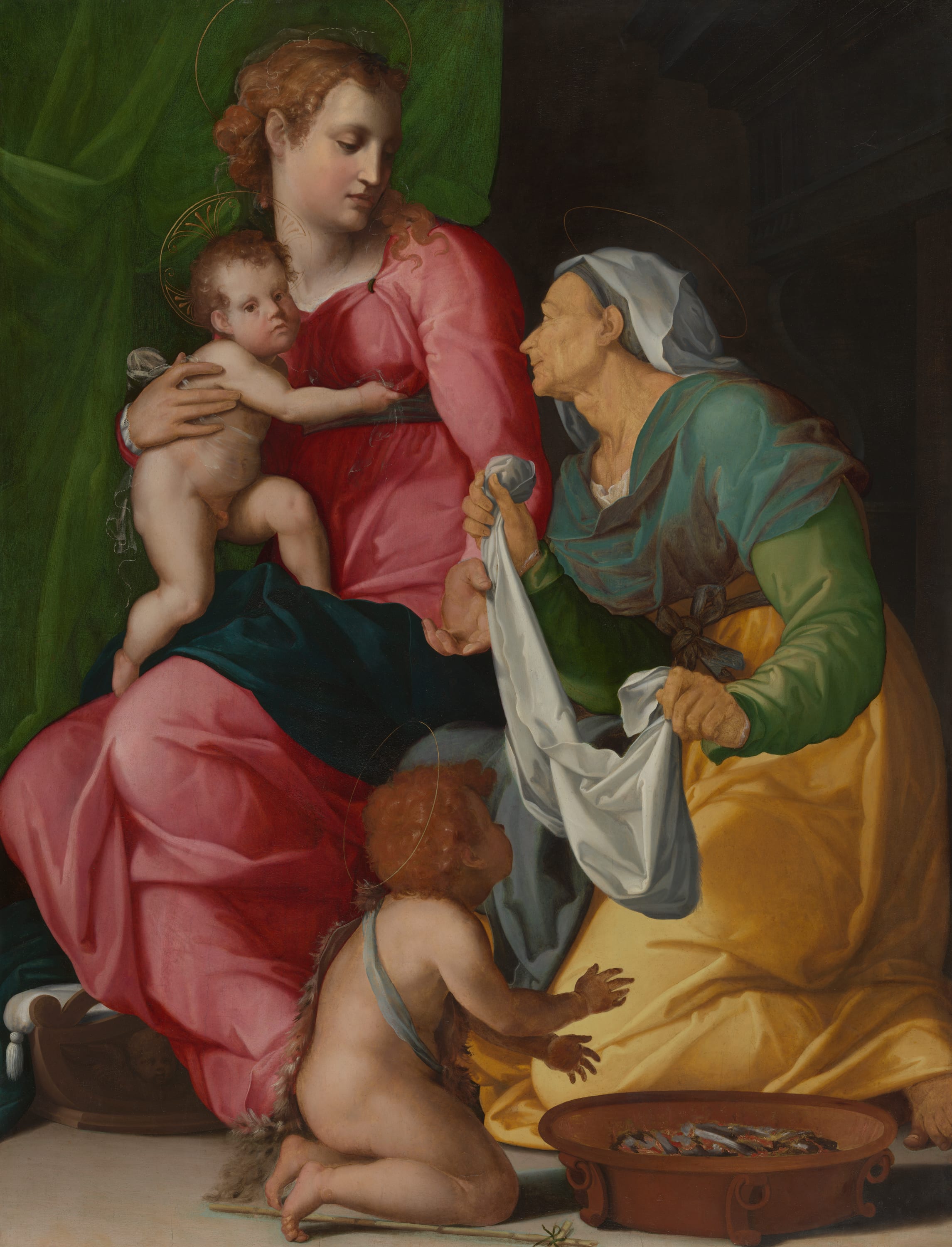 Madonna and Child with Saints Elizabeth and John the Baptist by Jacopino del Conte, 1535–40 — fine art print