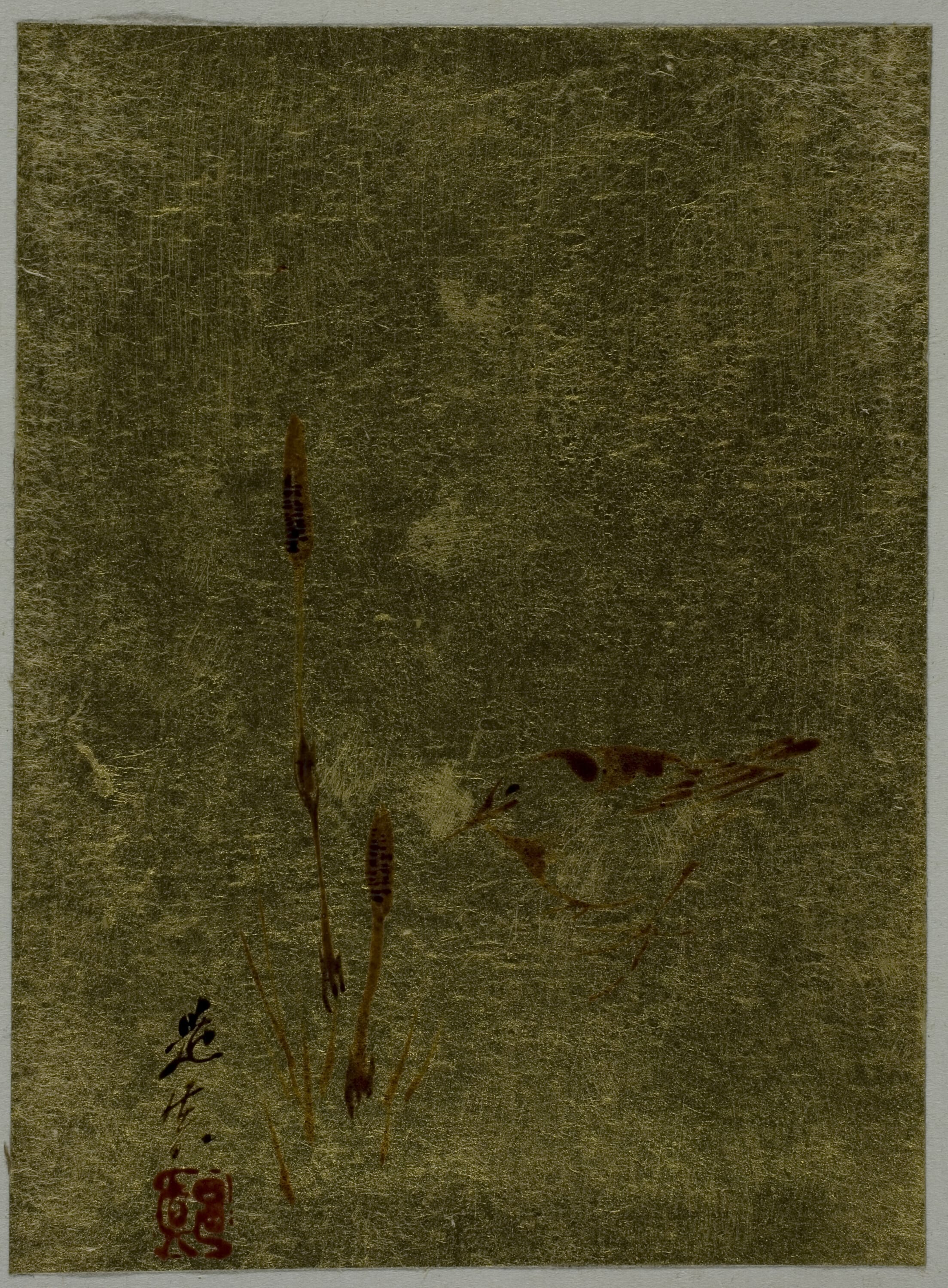 Bird and Cattails by Shibata Zeshin, Meiji period (1868–1912) — fine art print