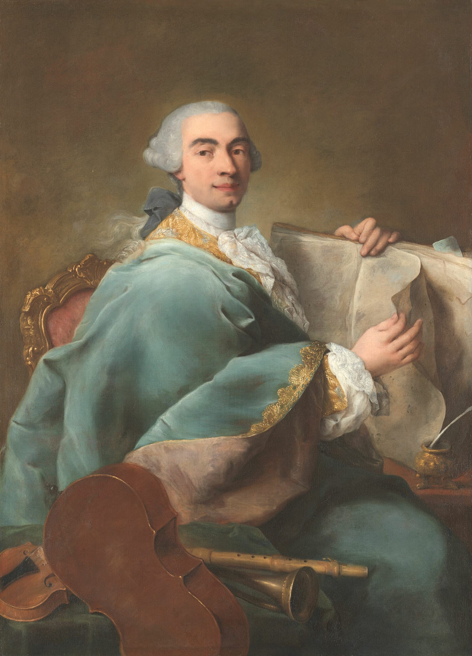 Portrait of a Musician by Alessandro Longhi, c. 1770 — fine art print