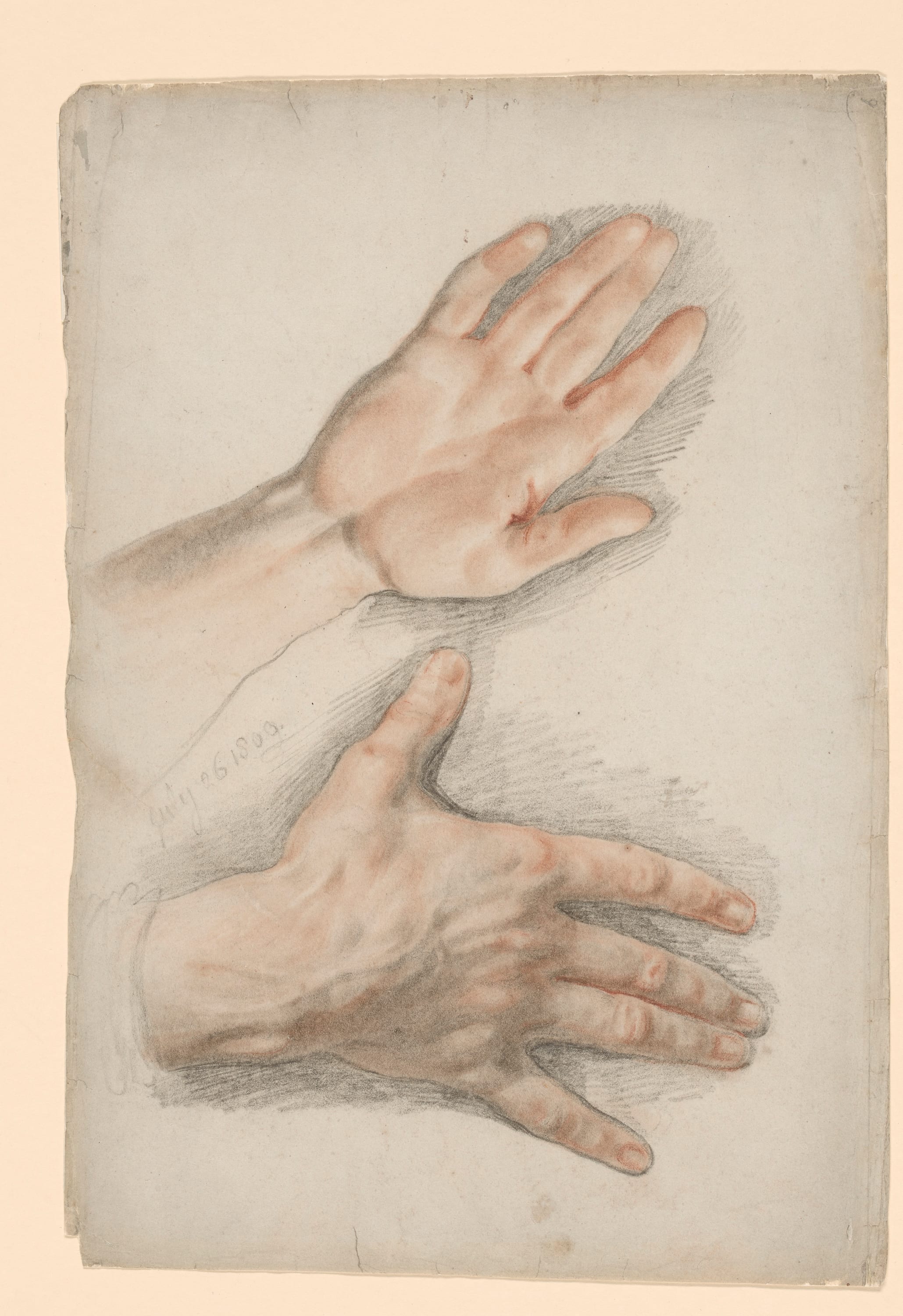 Two Studies of a Right Hand by Sir Thomas Lawrence, July 26, 1800 — fine art print