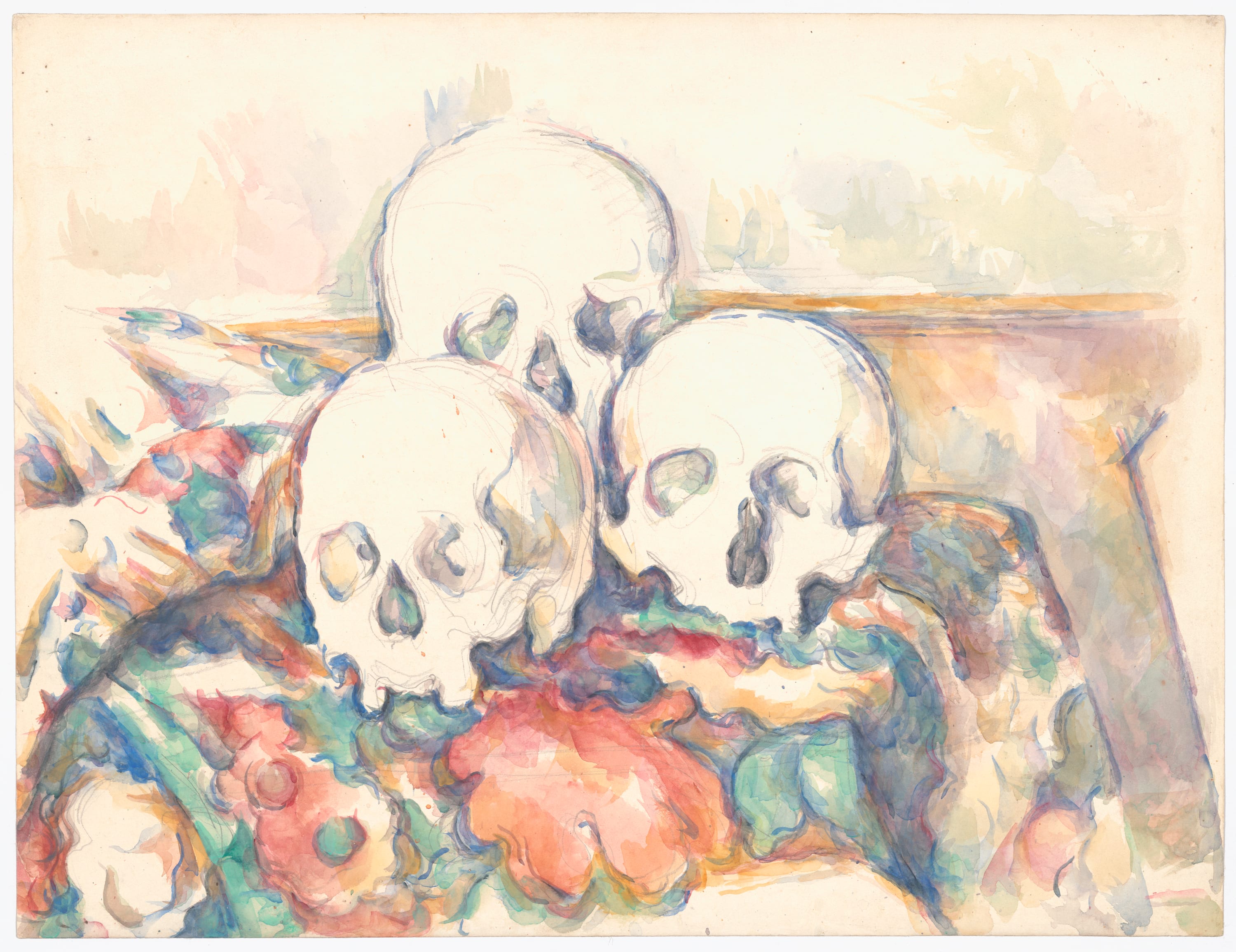 The Three Skulls by Paul Cezanne, 1902/06 — fine art print