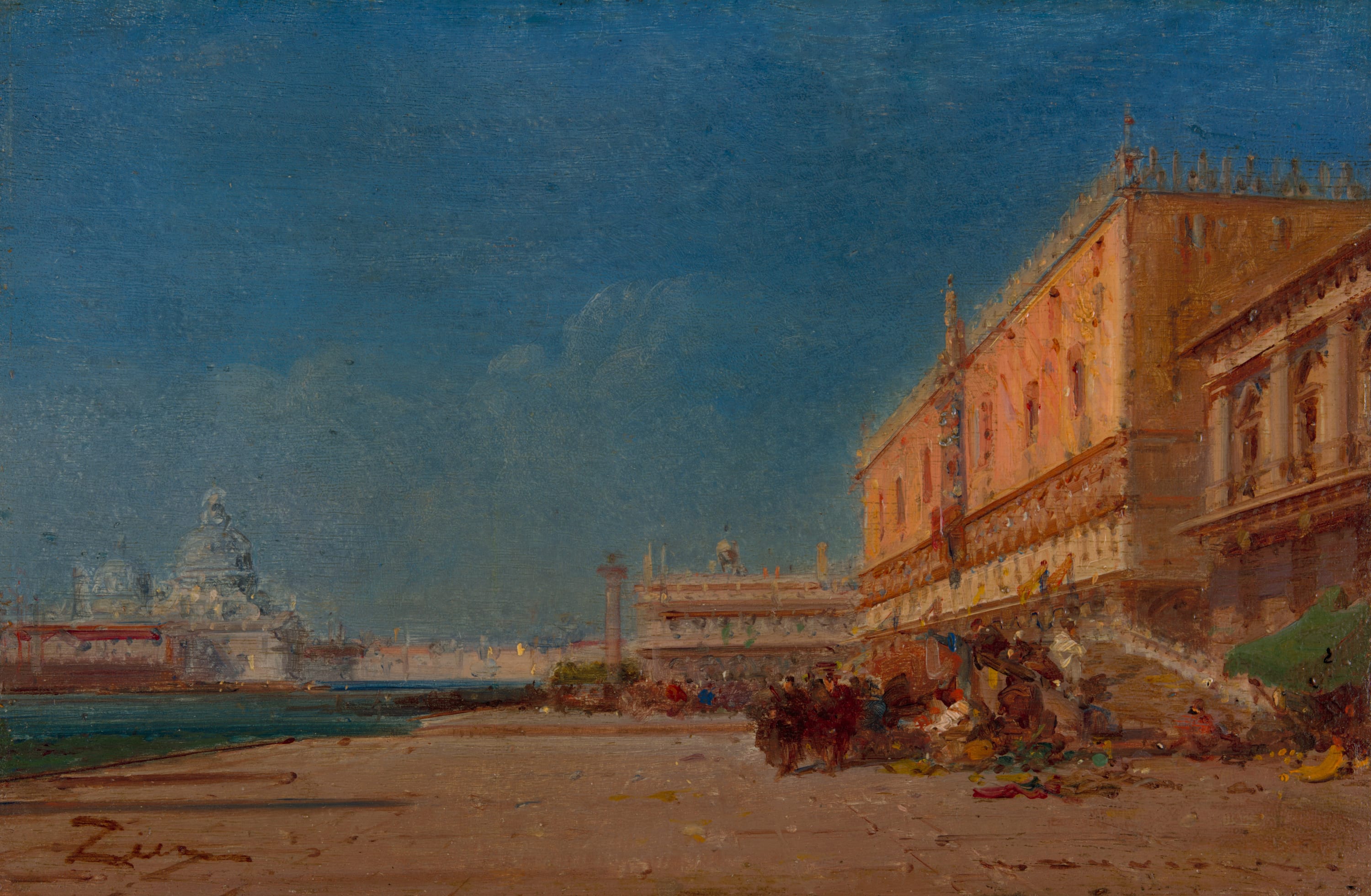 Venice from the Riva looking toward the Piazzale San Marco by Félix Ziem, c. 1890 — fine art print