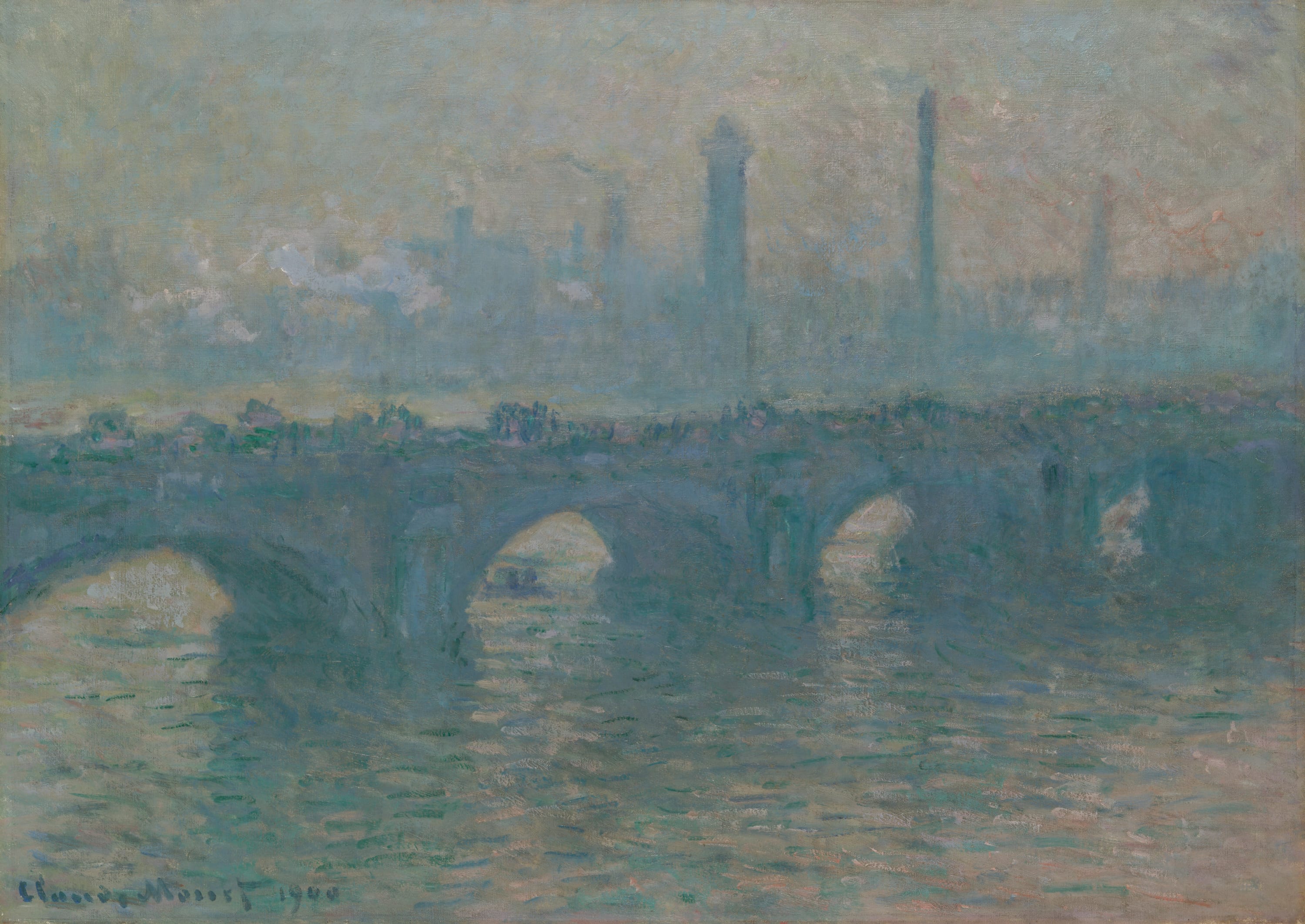Waterloo Bridge, Gray Weather by Claude Monet, 1900 — fine art print