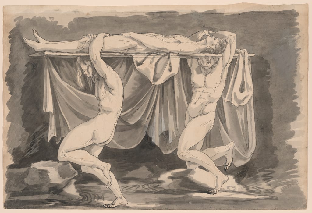 A Hero Born on a Bier, from The Master of Giants Portfolio by Prince Hoare, 1779 — fine art print