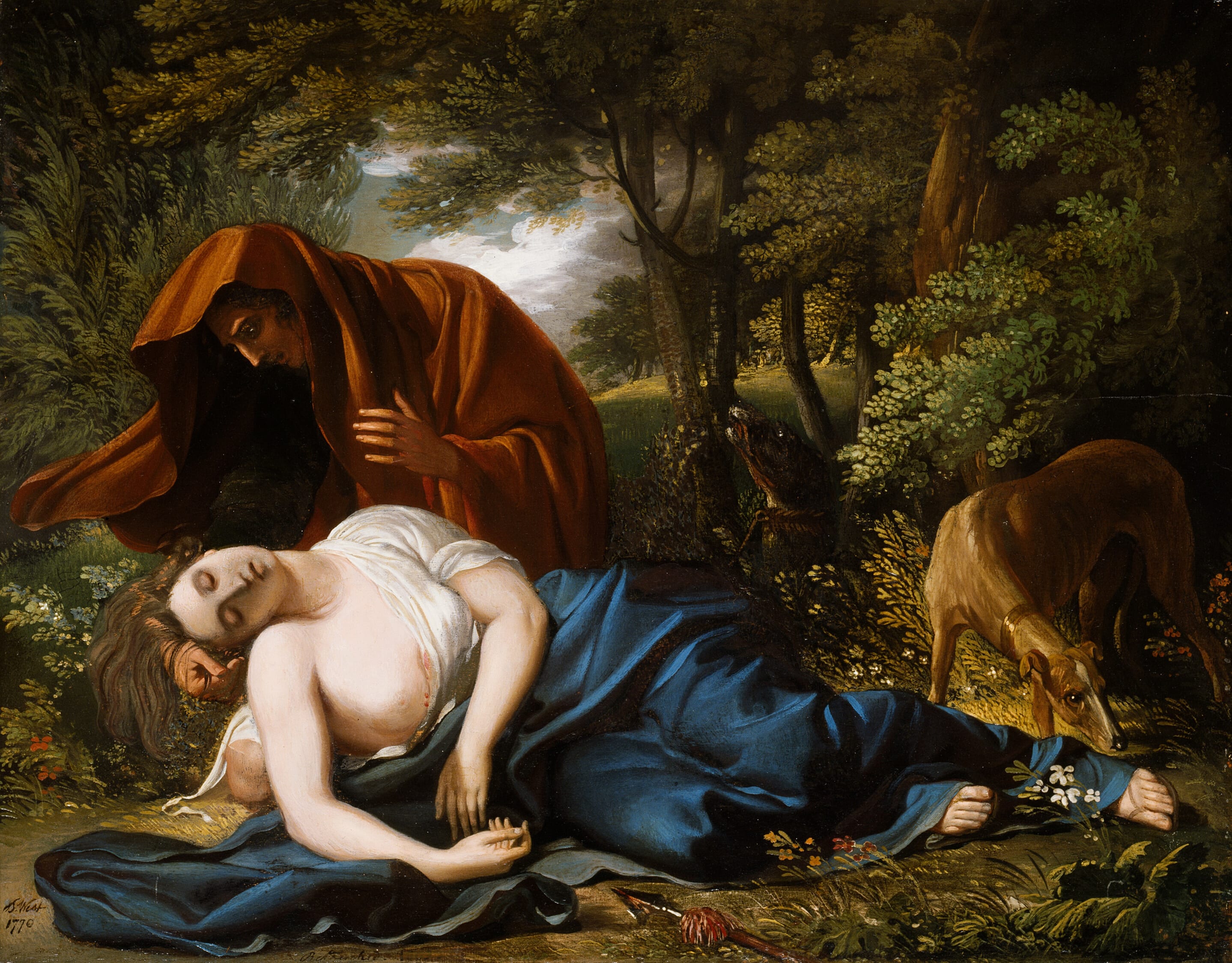The Death of Procris by Benjamin West, 1770, retouched 1803 — fine art print