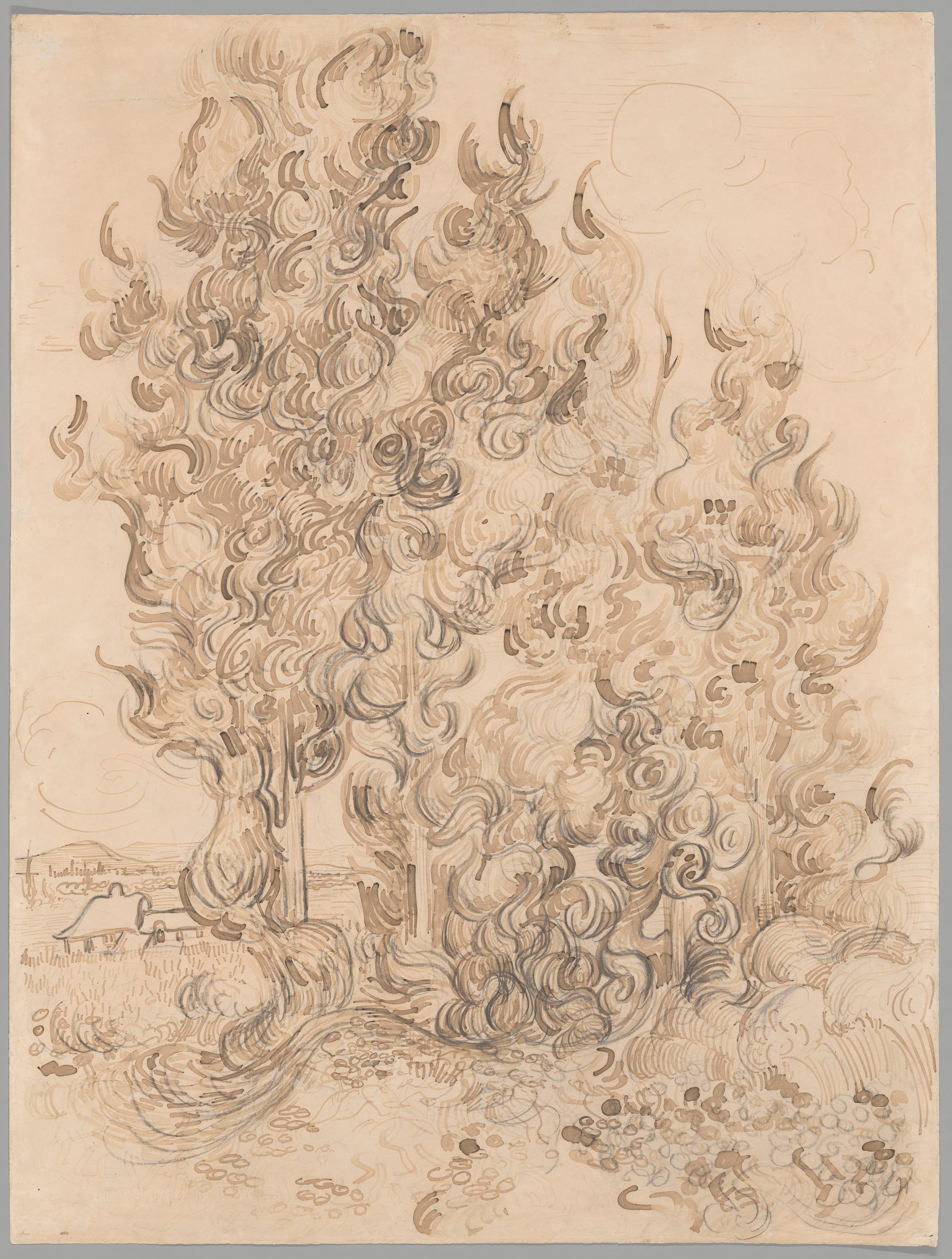 Cypresses by Vincent van Gogh, 1889 — fine art print