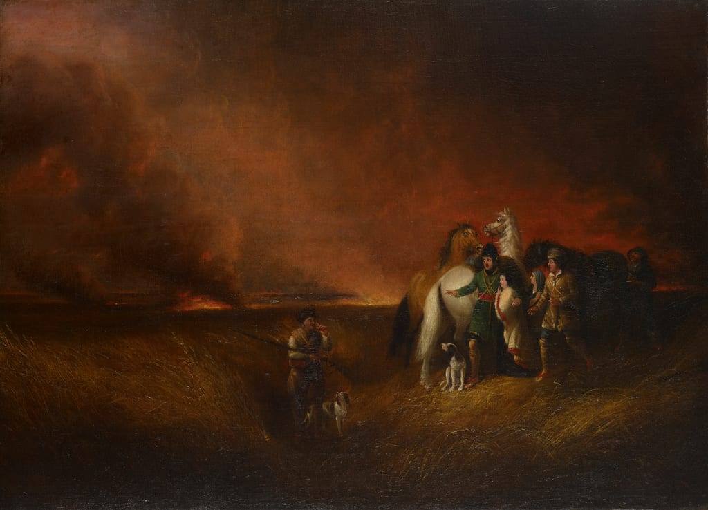 The Prairie on Fire by Alvan Fisher, 1827 — fine art print