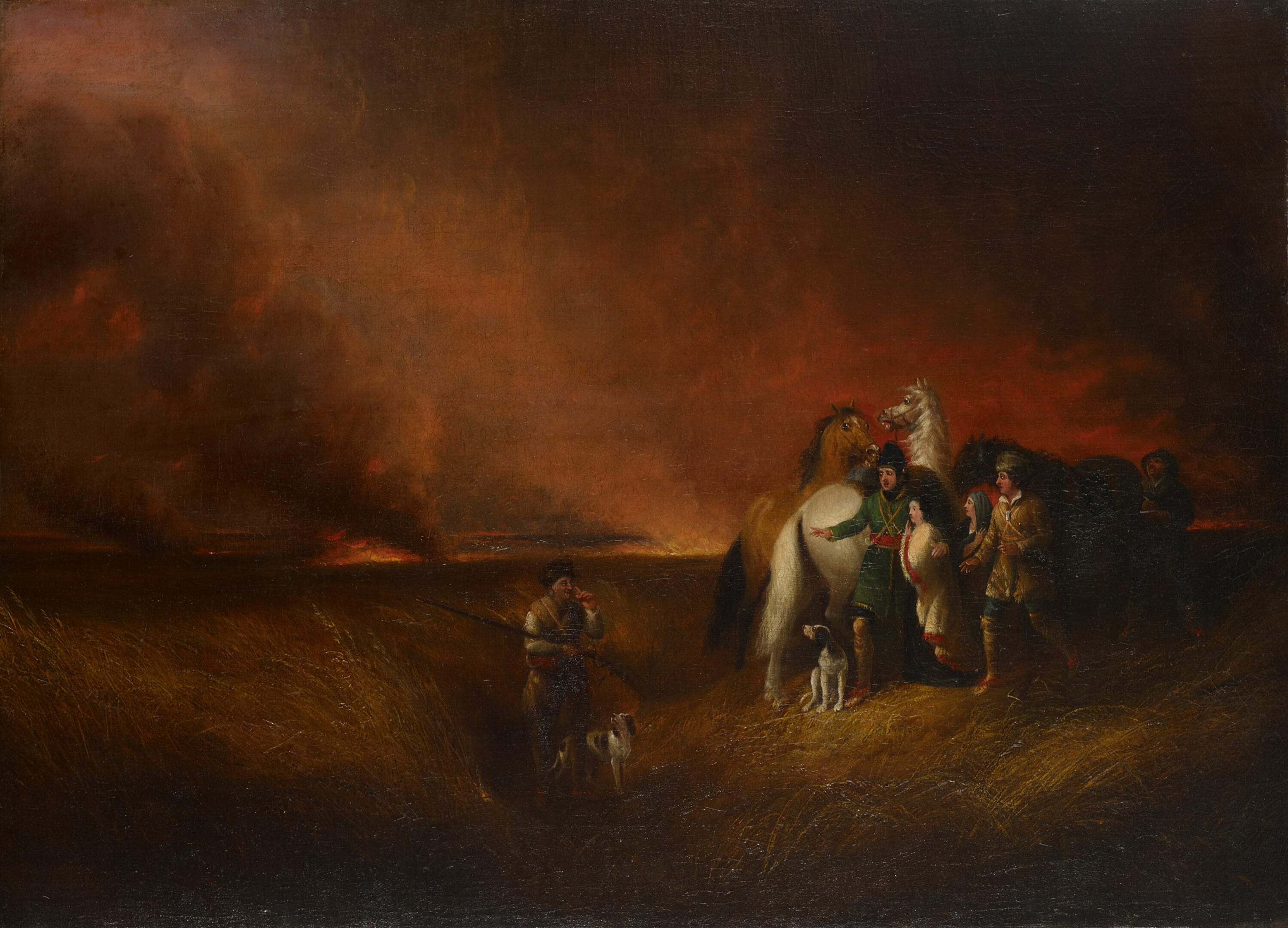 The Prairie on Fire by Alvan Fisher, 1827 — fine art print