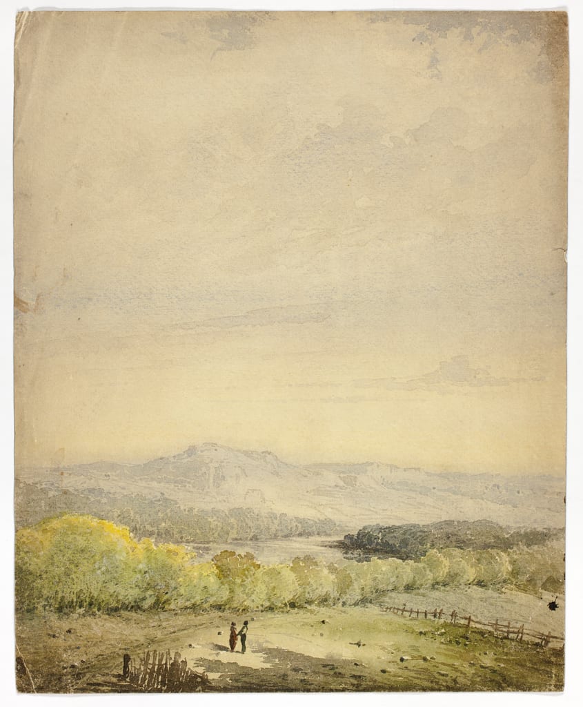 Couple Holding Hands in a Field by Unknown artist, 1800-1899 — fine art print