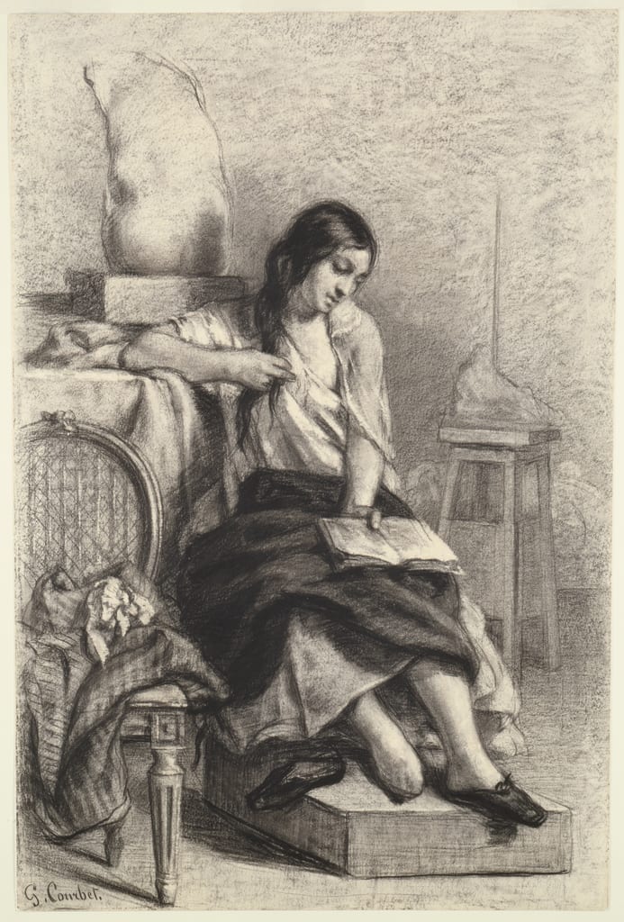 Model Reading in the Studio by Gustave Courbet, c. 1849 — fine art print