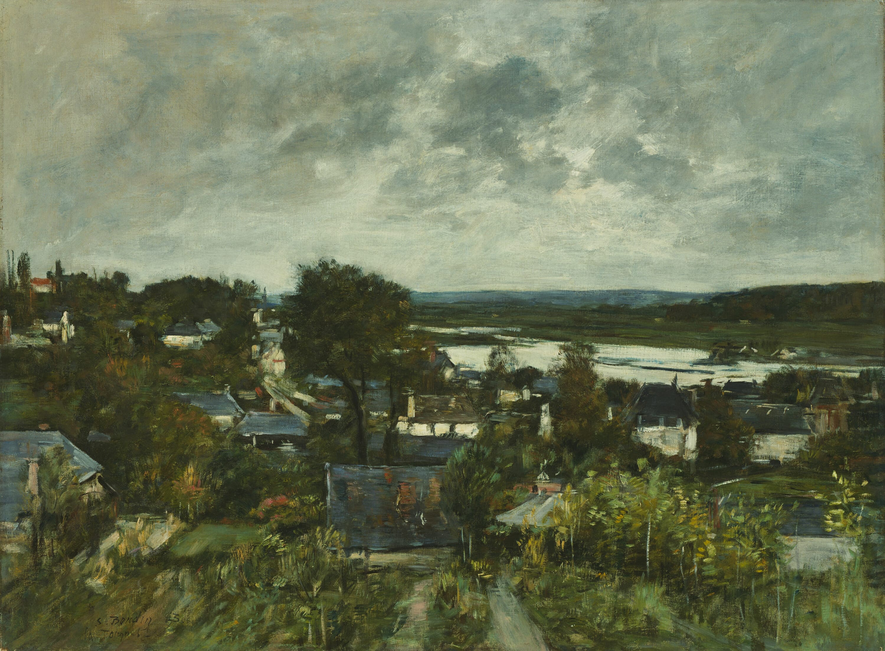 La Touques near Deauville by Eugène Louis Boudin, 1883 — fine art print