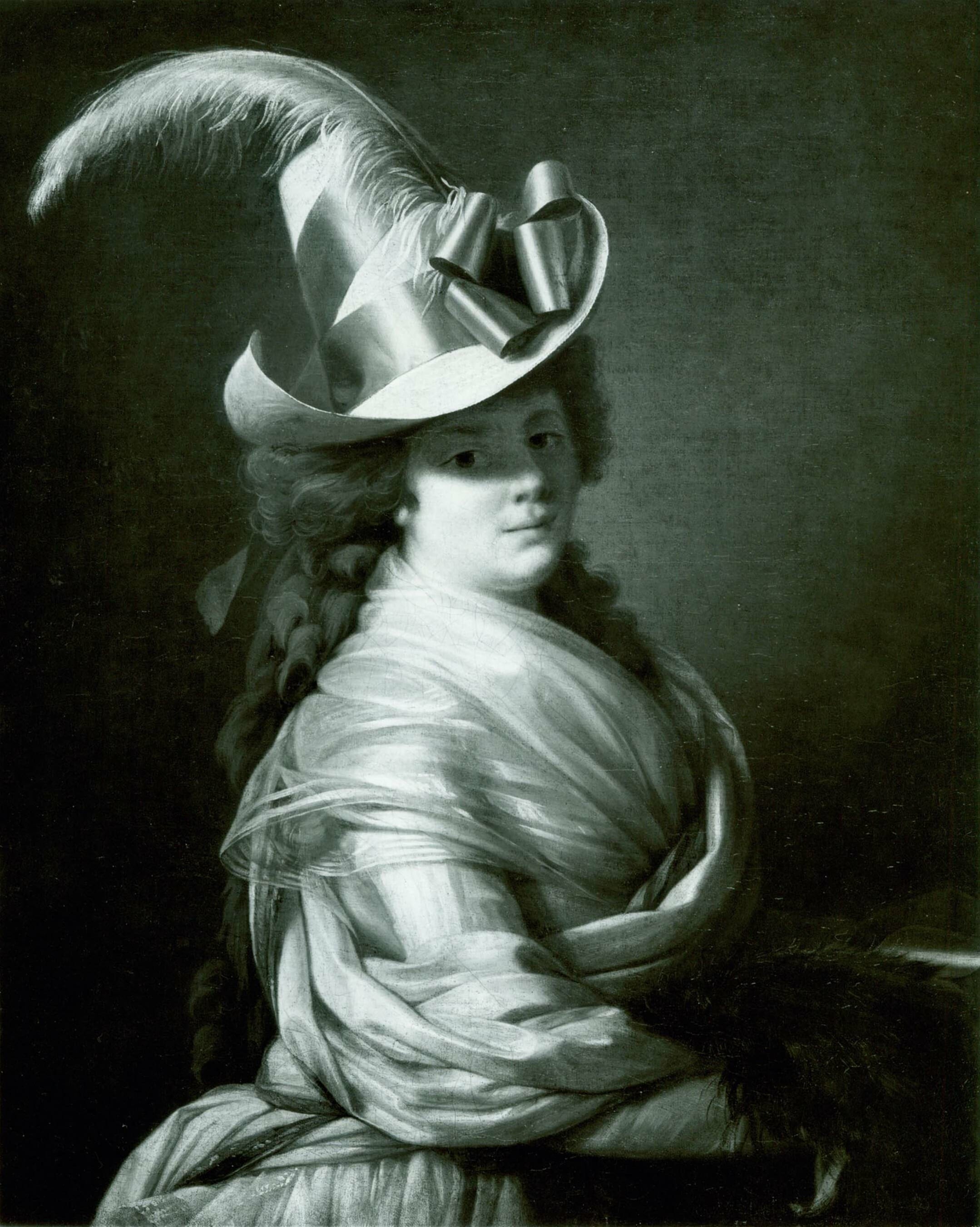 Woman in a Straw Hat by French, c. 1790 — fine art print